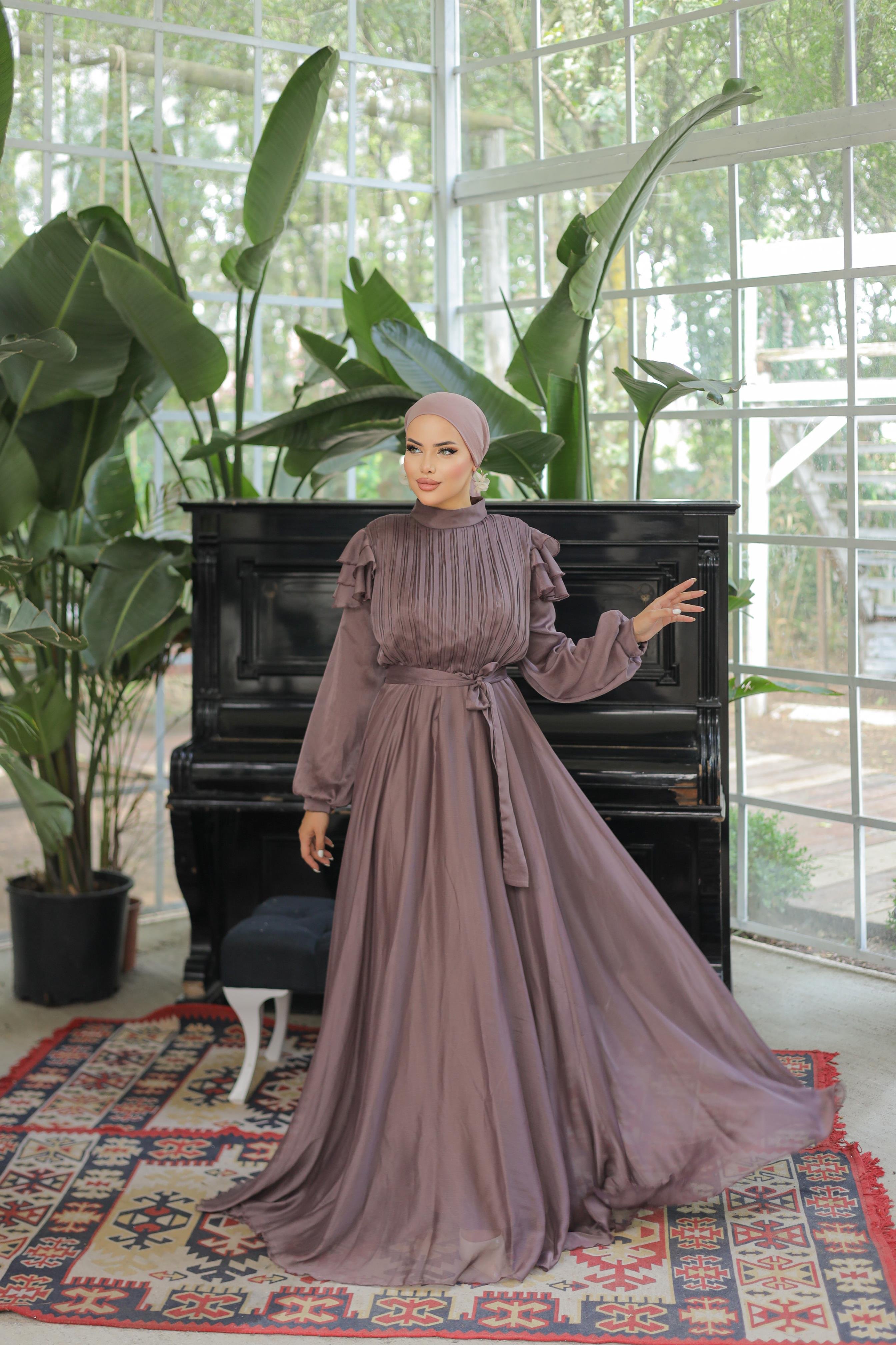 Gül Kurusu Darla Abiye Elbise