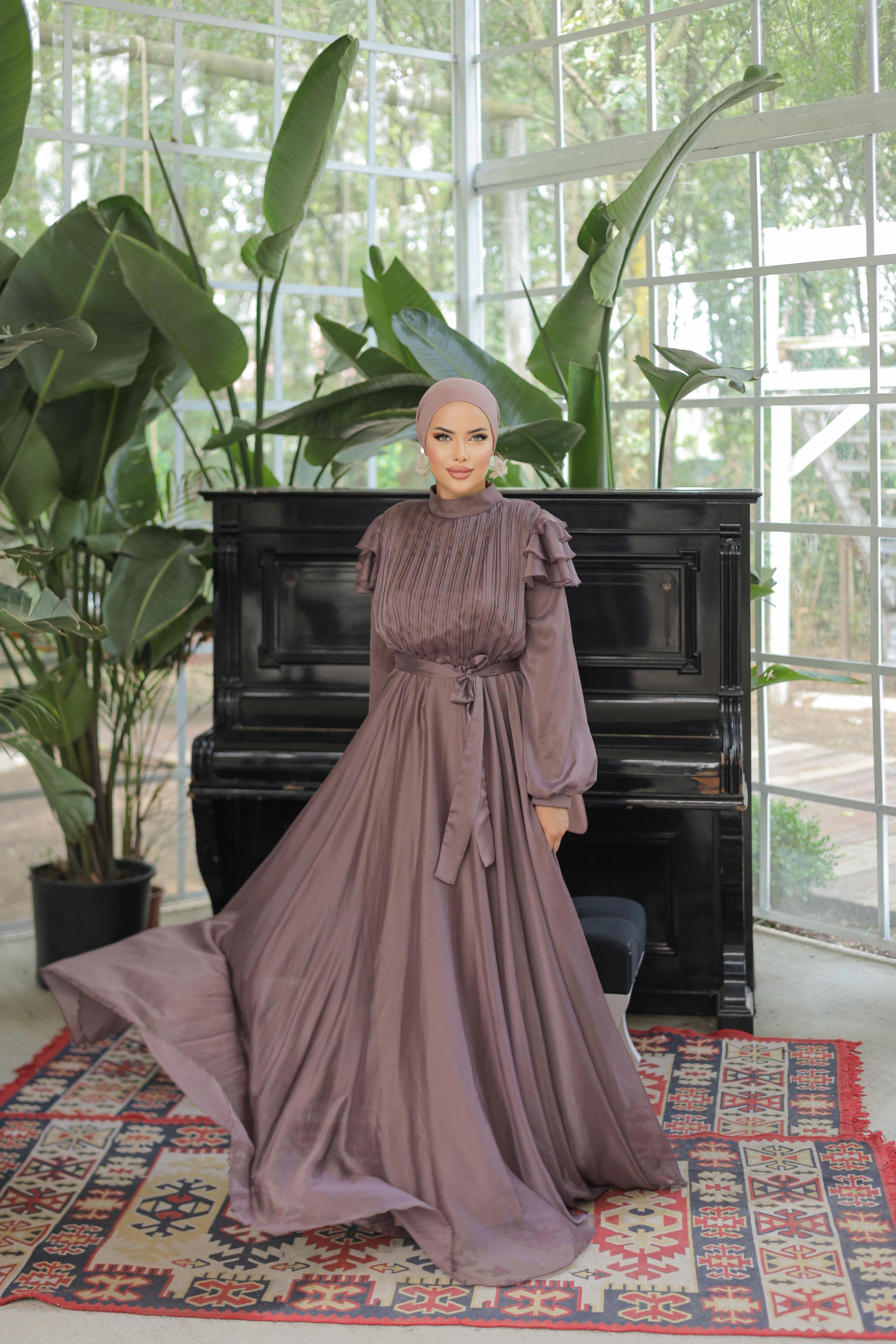 Gül Kurusu Darla Abiye Elbise