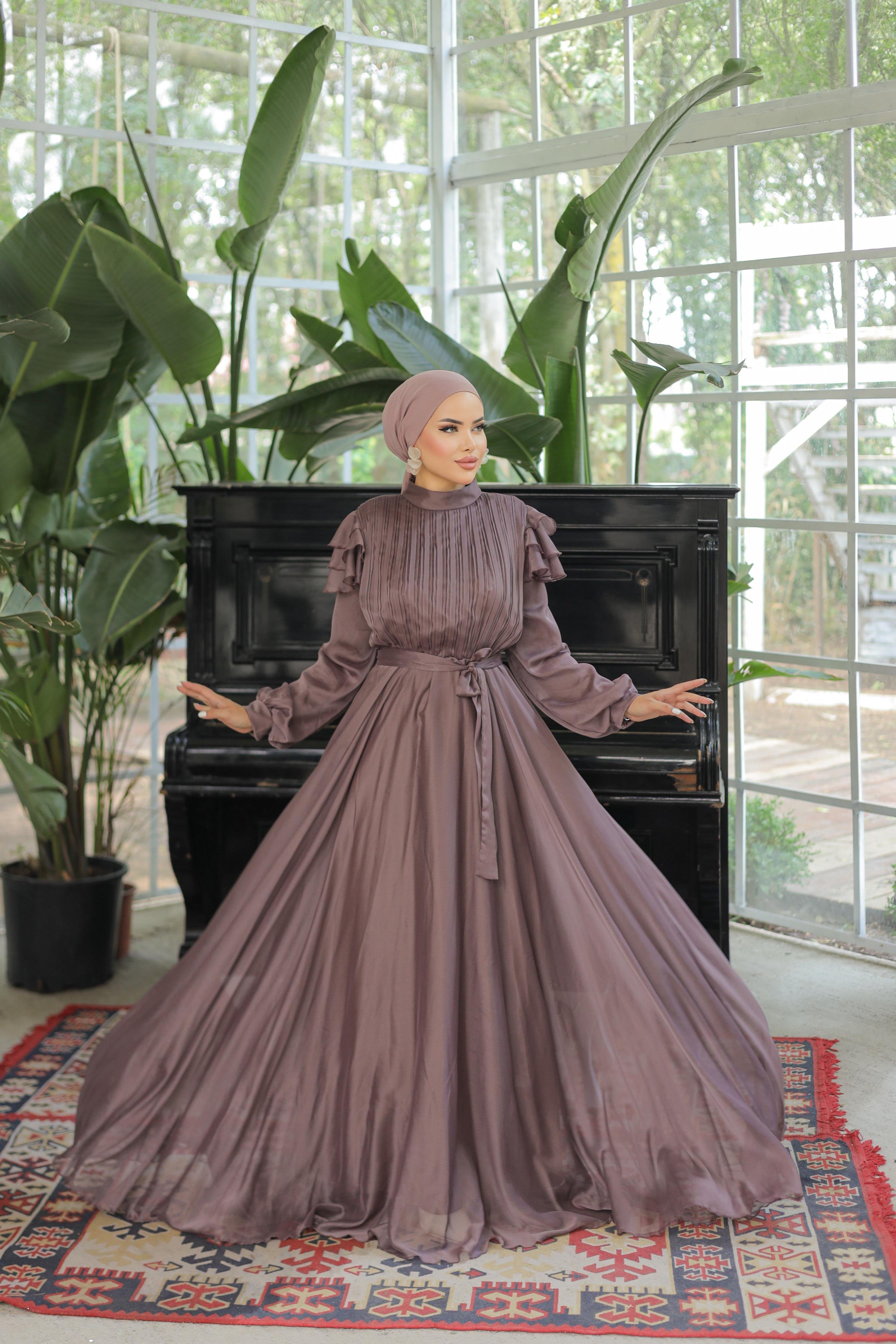 Gül Kurusu Darla Abiye Elbise