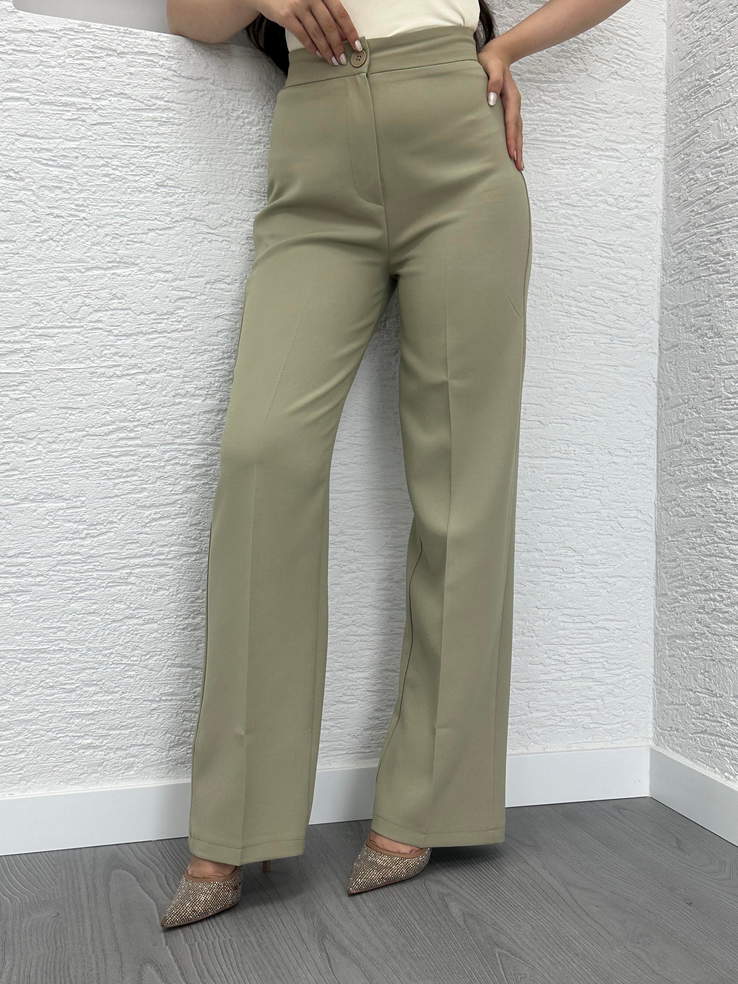 Haki Palazzo Paça Pantolon 