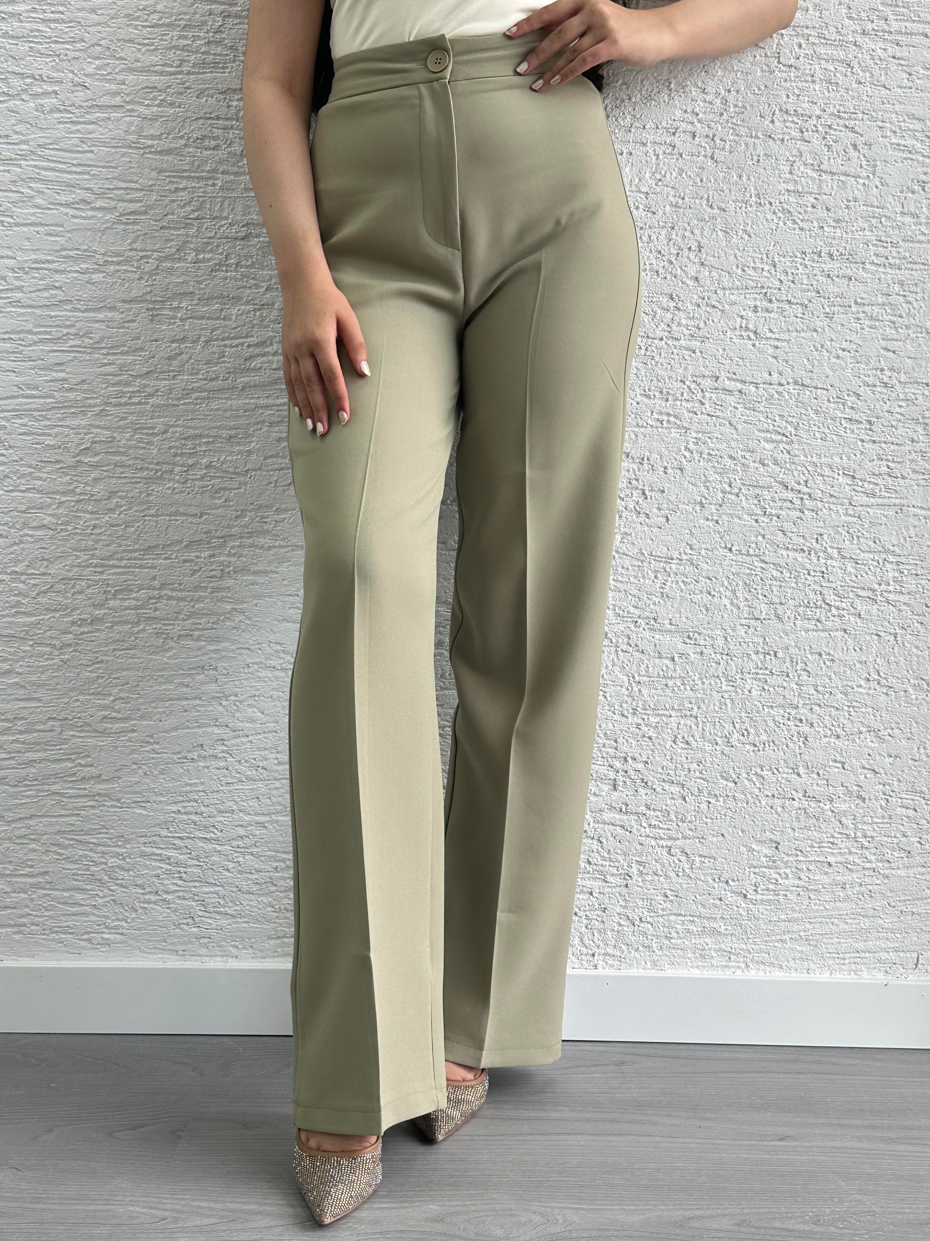 Haki Palazzo Paça Pantolon 