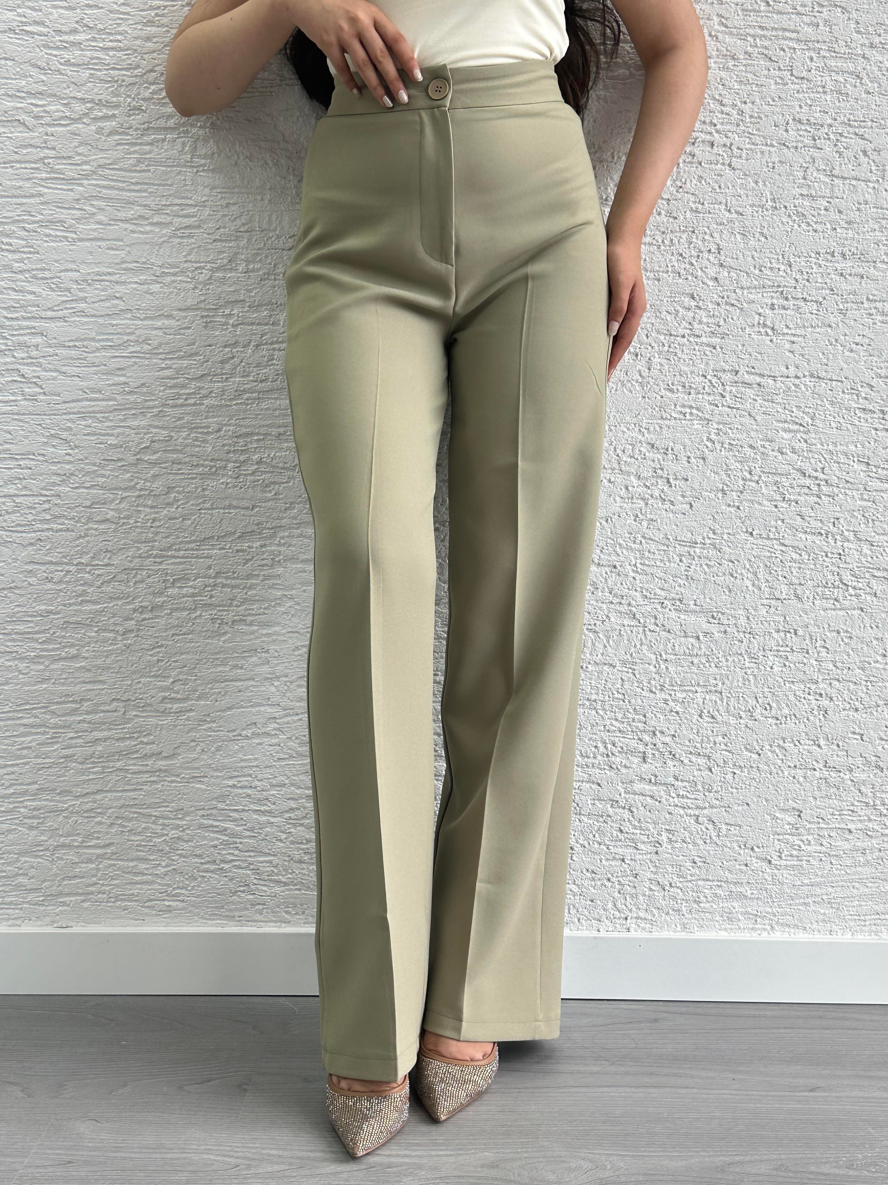 Haki Palazzo Paça Pantolon 