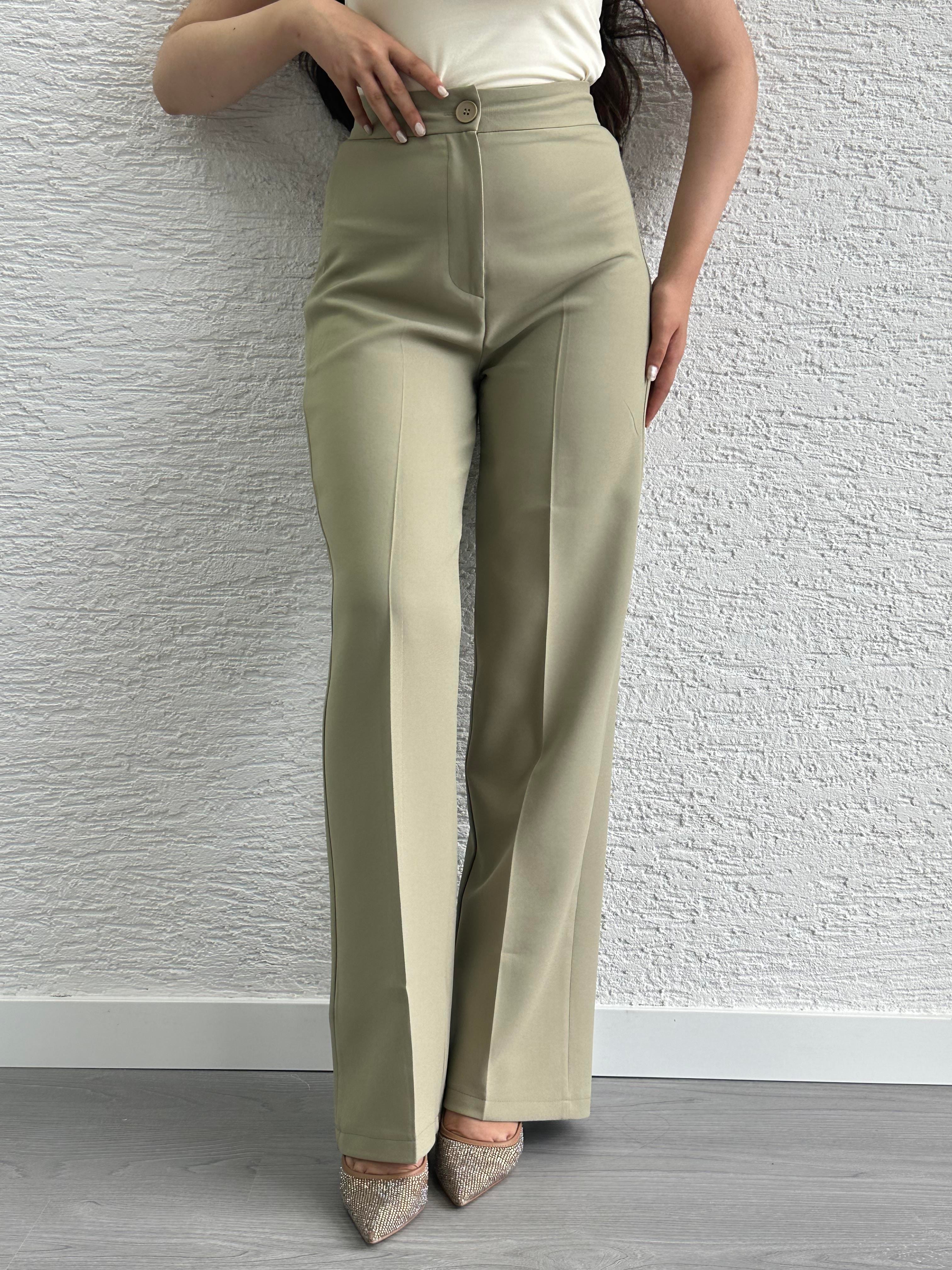 Haki Palazzo Paça Pantolon 