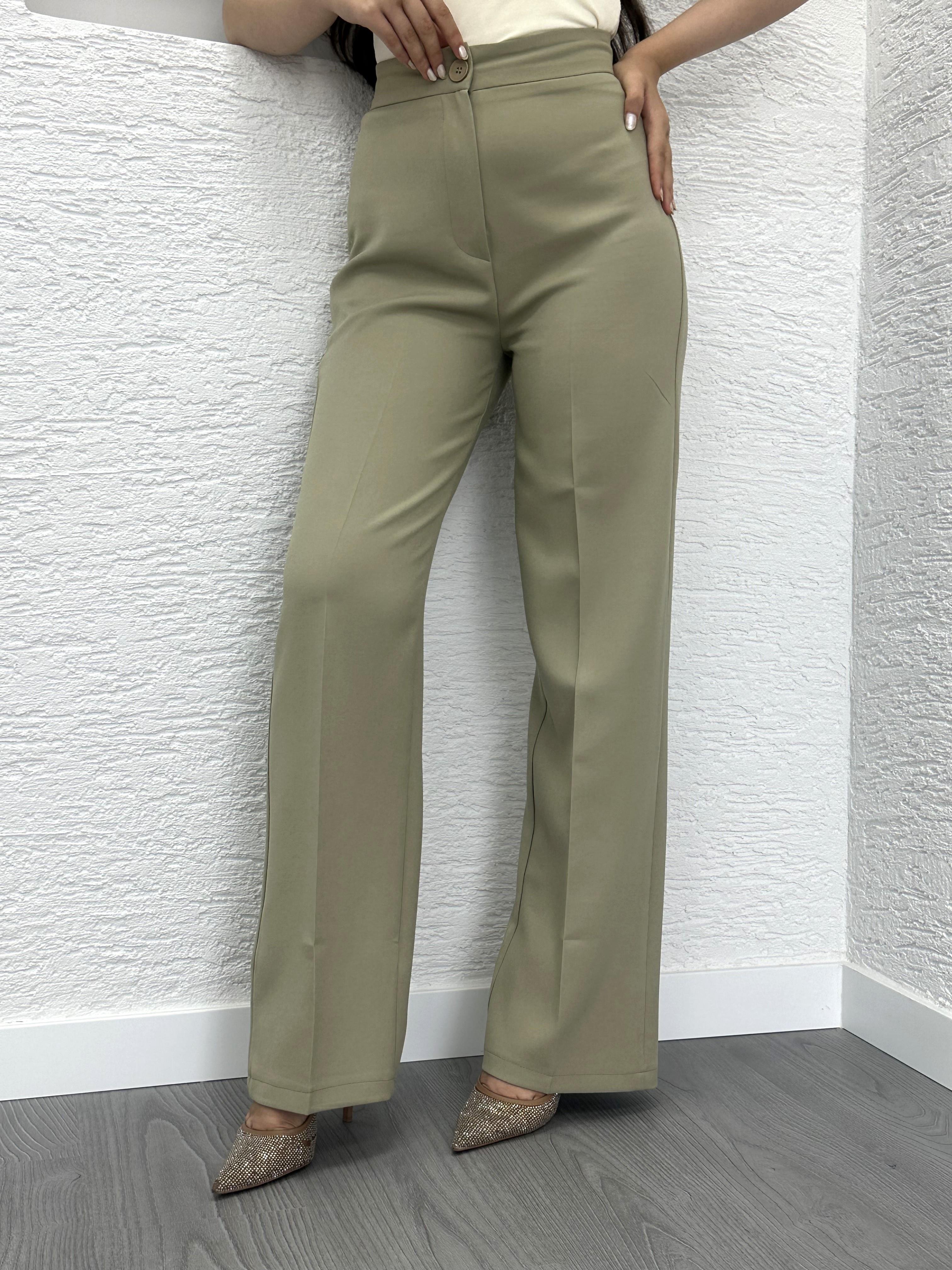 Haki Palazzo Paça Pantolon 
