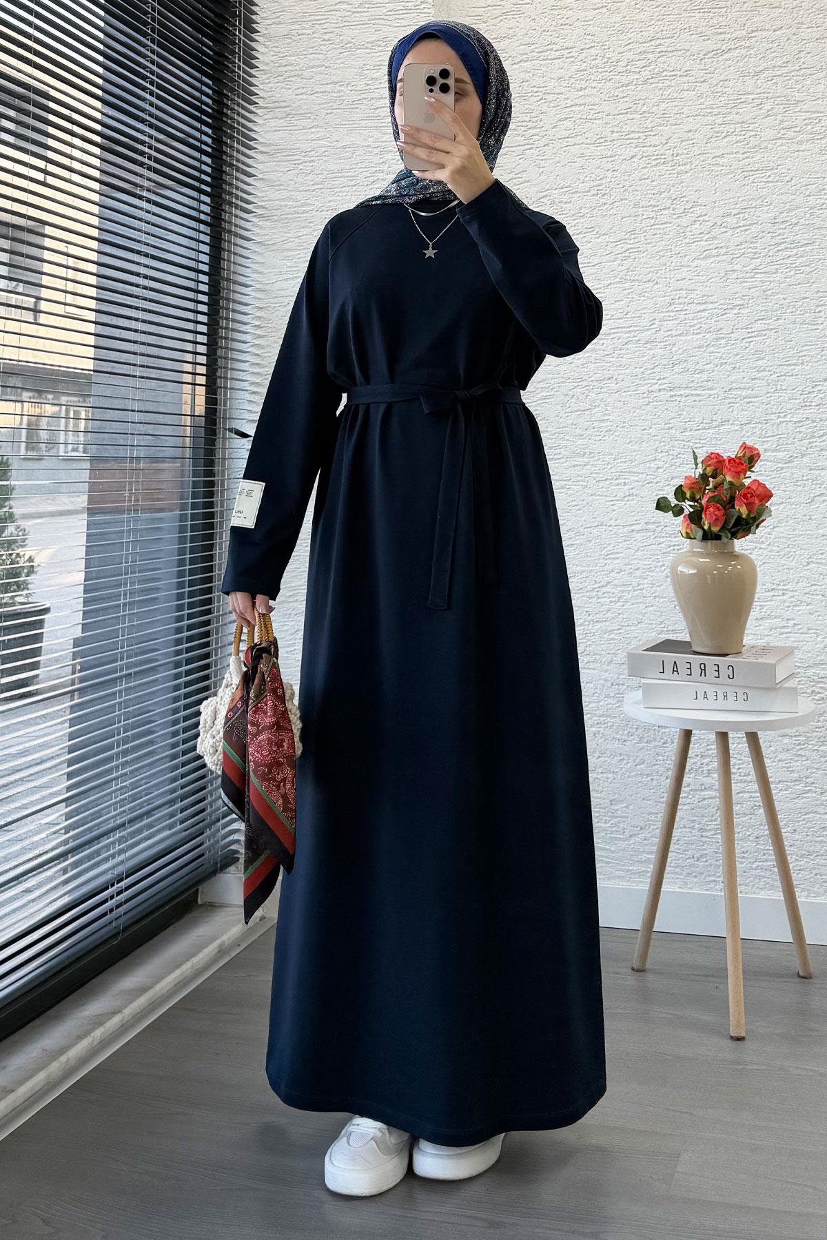 İki İplik Sweat Elbise - Lacivert