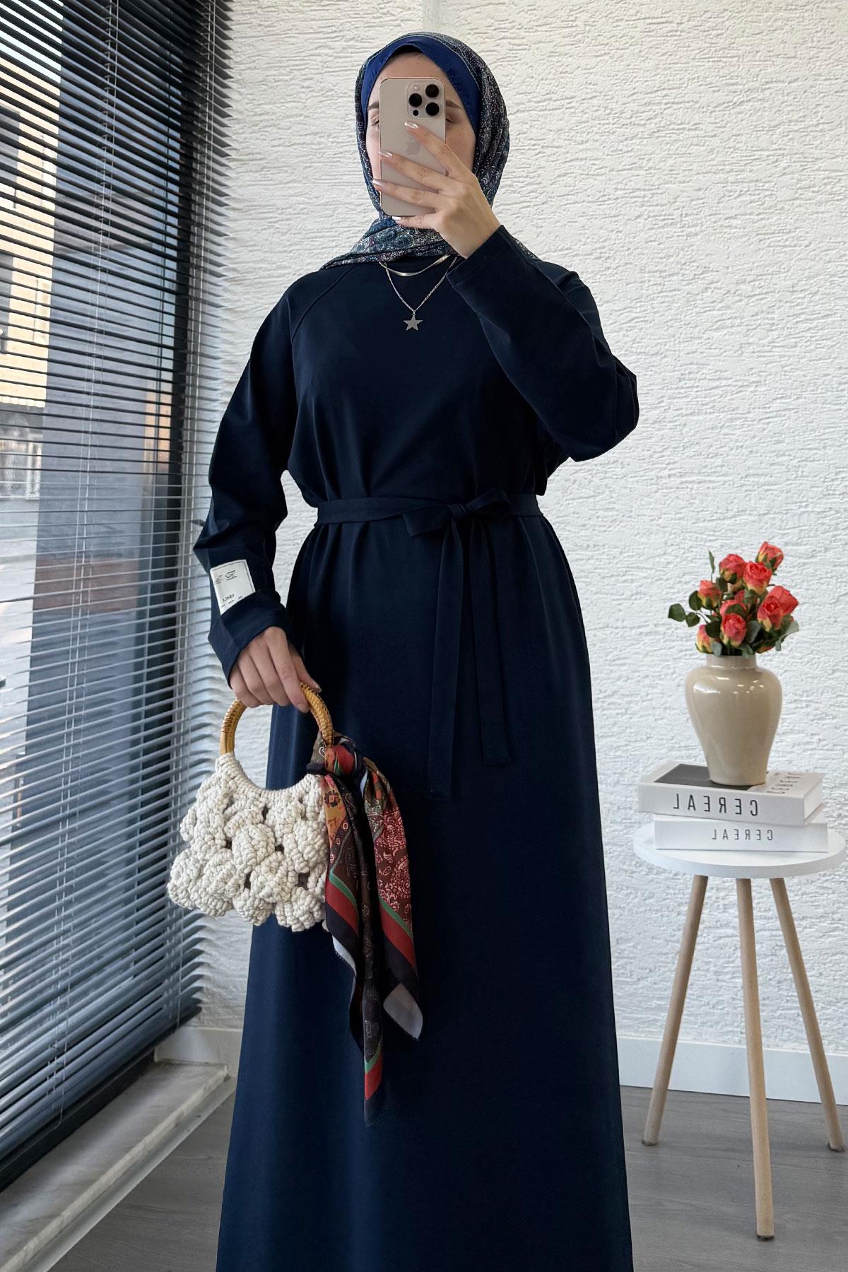 İki İplik Sweat Elbise - Lacivert