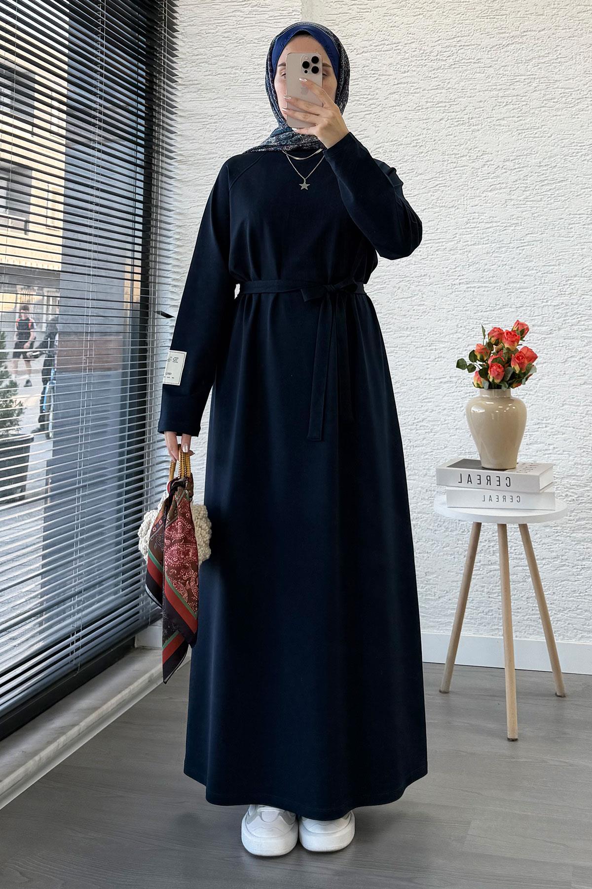 İki İplik Sweat Elbise - Lacivert