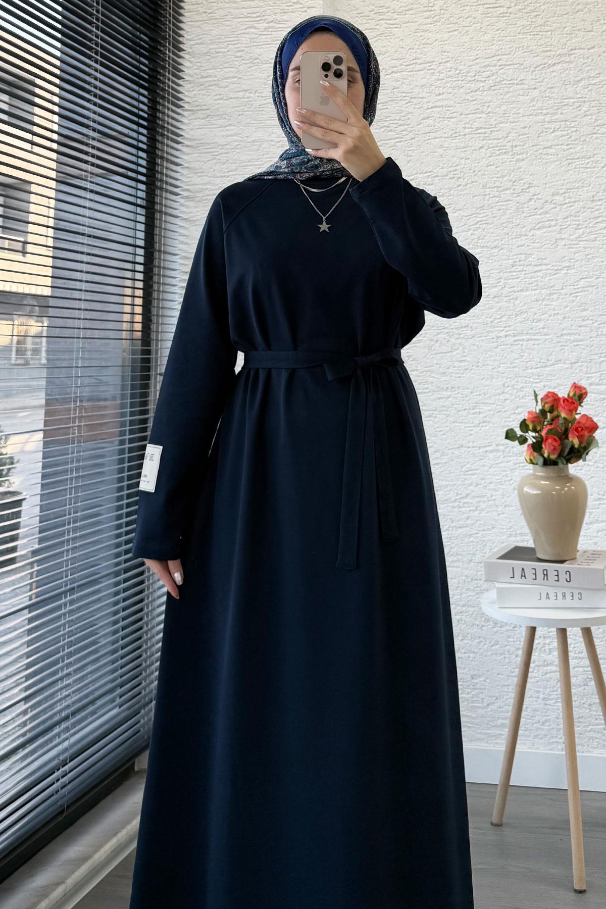 İki İplik Sweat Elbise - Lacivert