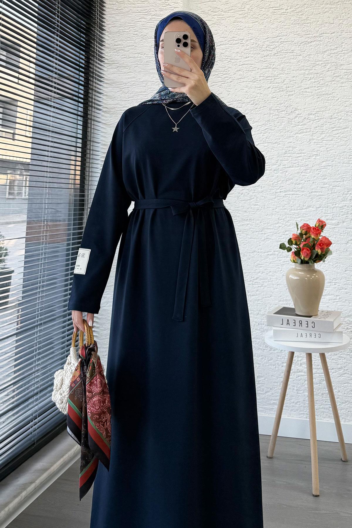 İki İplik Sweat Elbise - Lacivert