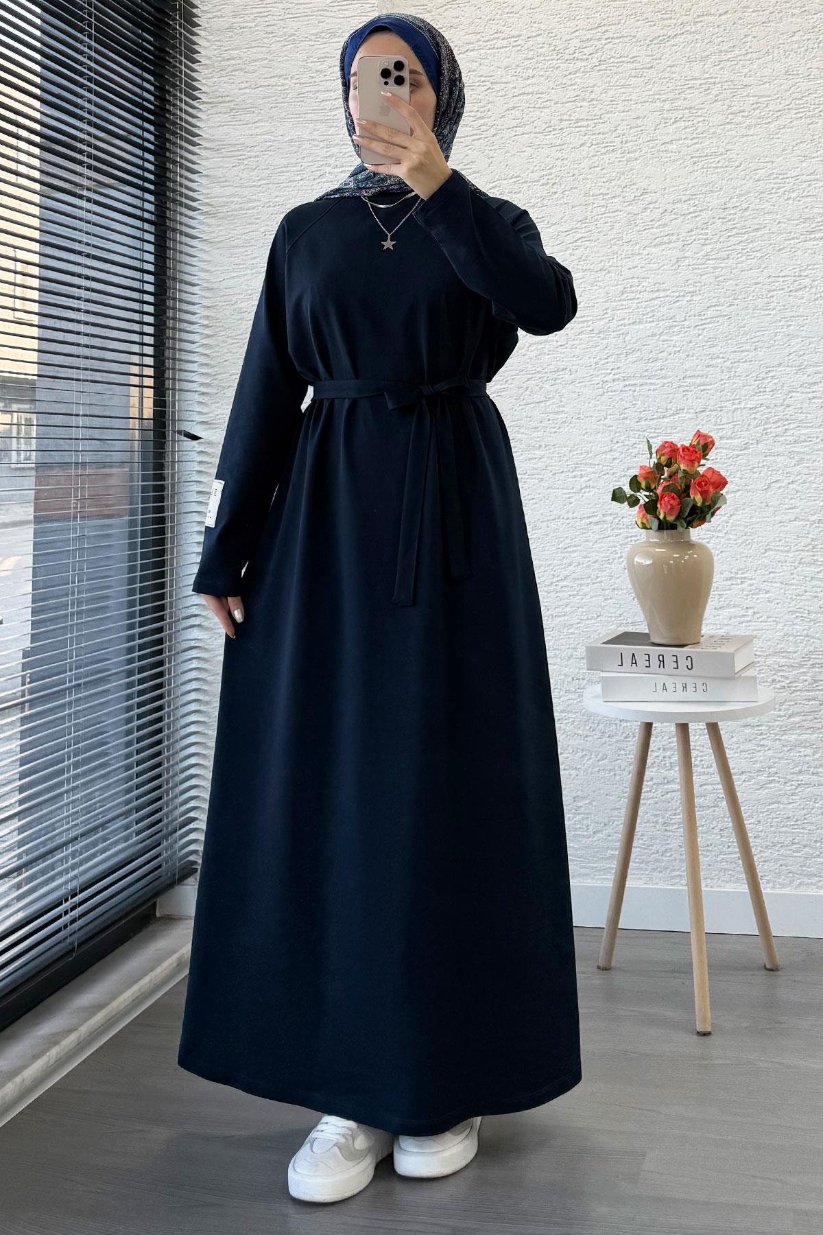 İki İplik Sweat Elbise - Lacivert