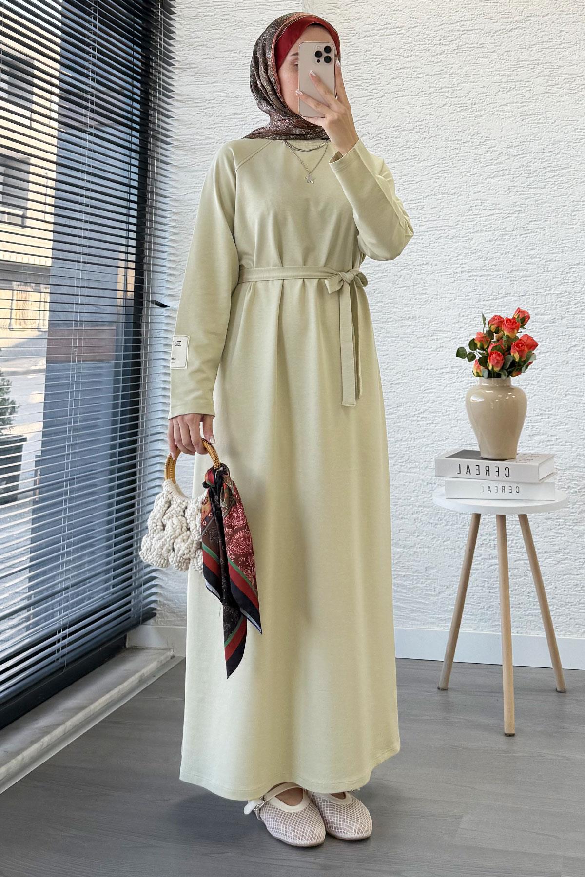 İki İplik Sweat Elbise - Olive