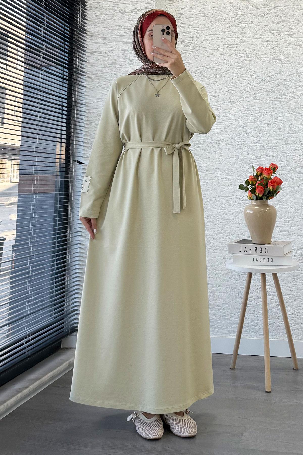 İki İplik Sweat Elbise - Olive