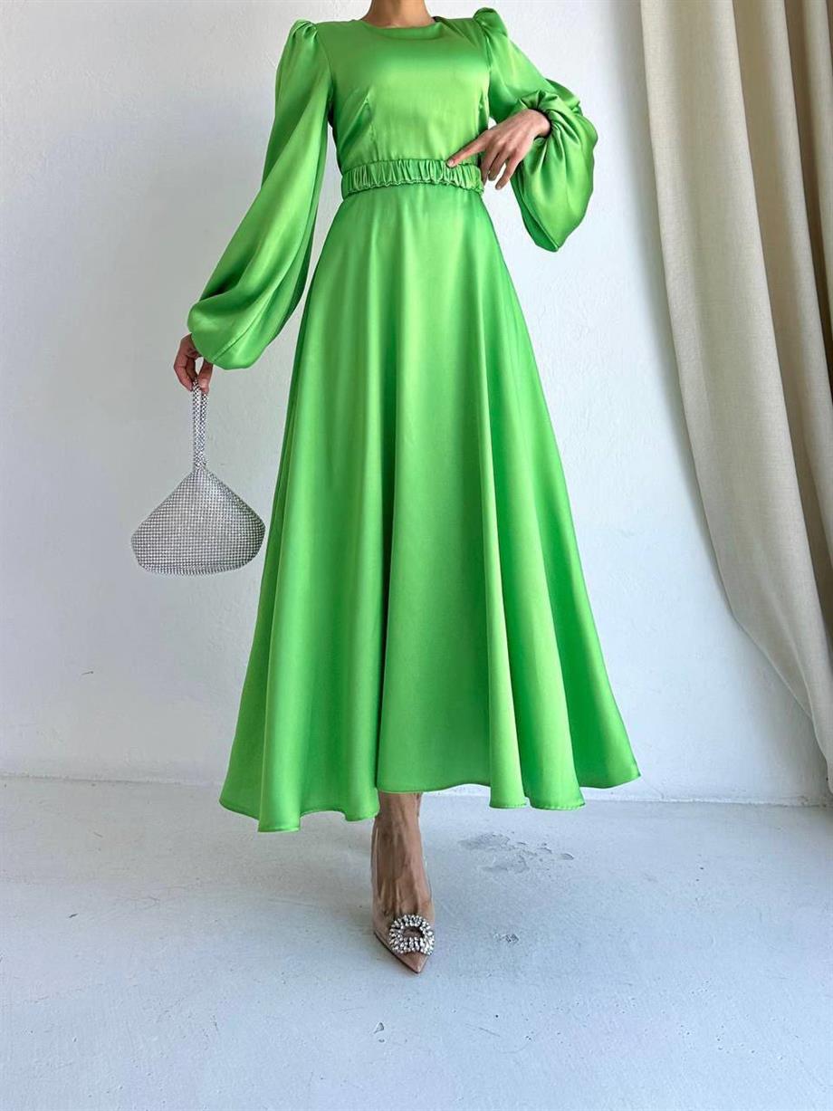 Kahve Kemer Detaylı Elbise