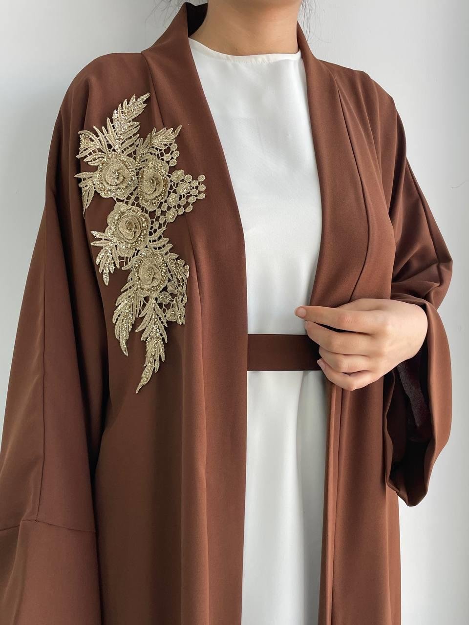 Kahve Nida Abaya Takım 