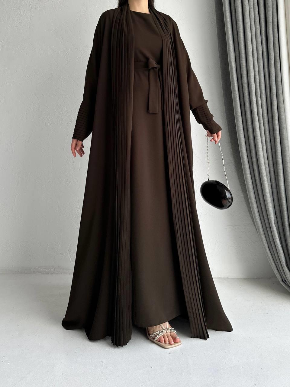 Kahve Zen Abaya Takım 