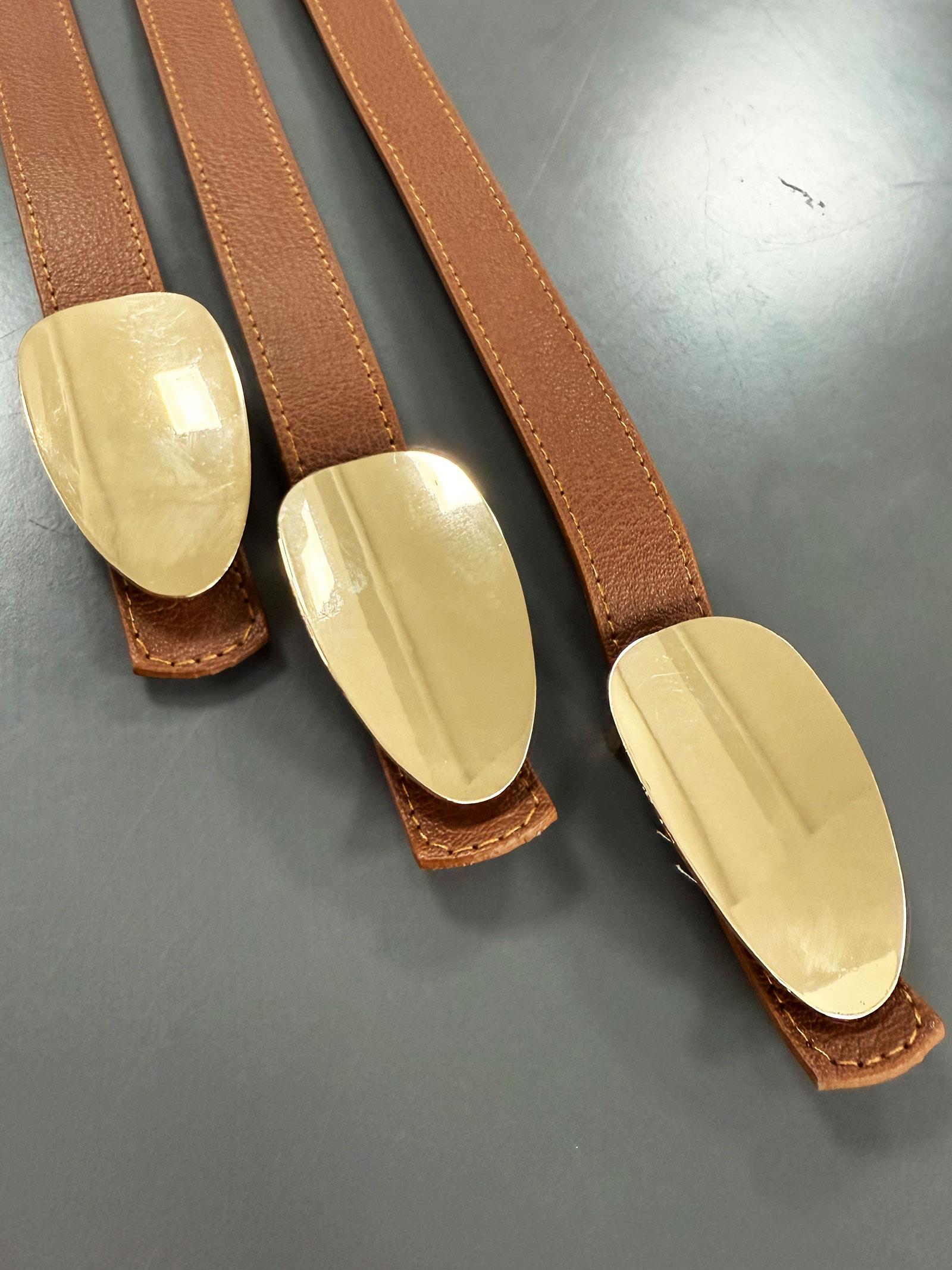 Kahverengi Ayna Tokalı Kadın Kemeri