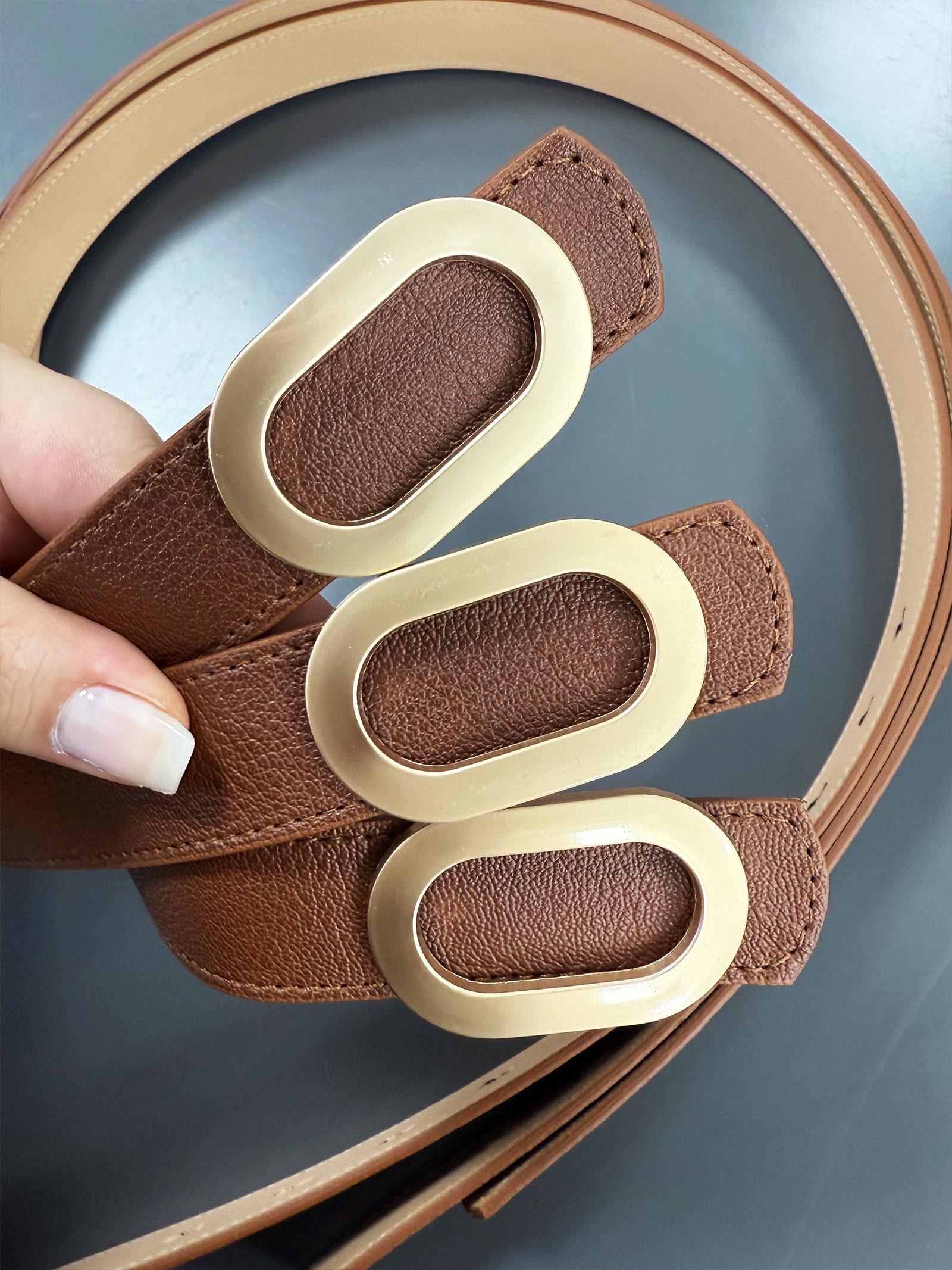 Kahverengi Oval Tokalı Kadın Kemer