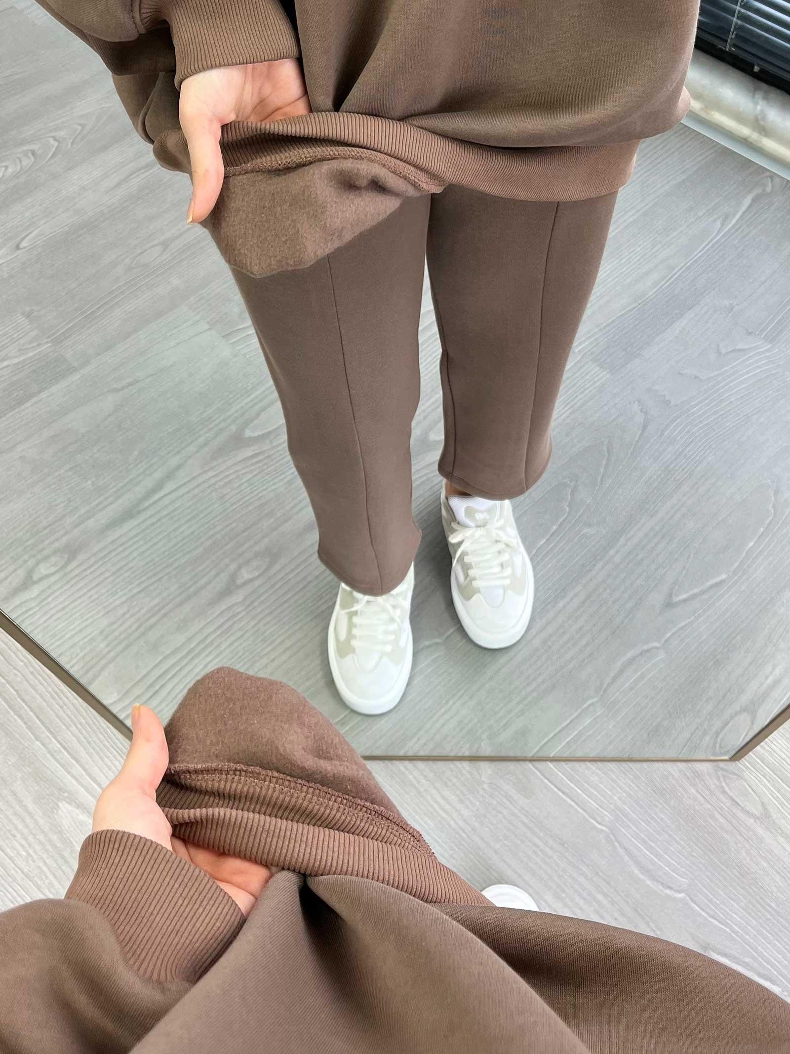 Kahverengi Rahat ve Şık Kadın İkili Eşofman Takımı