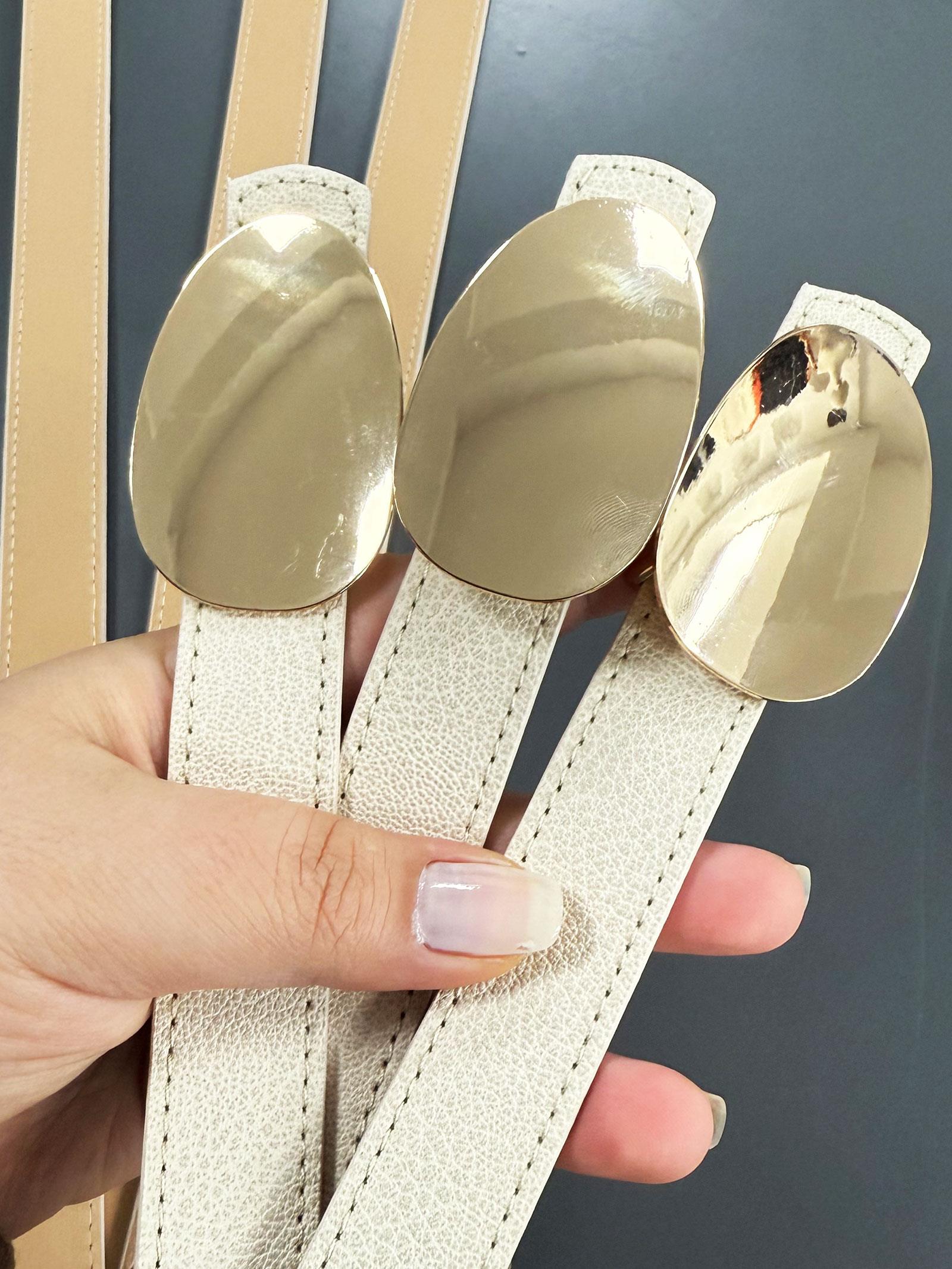 Krem Ayna Tokalı Kadın Kemeri