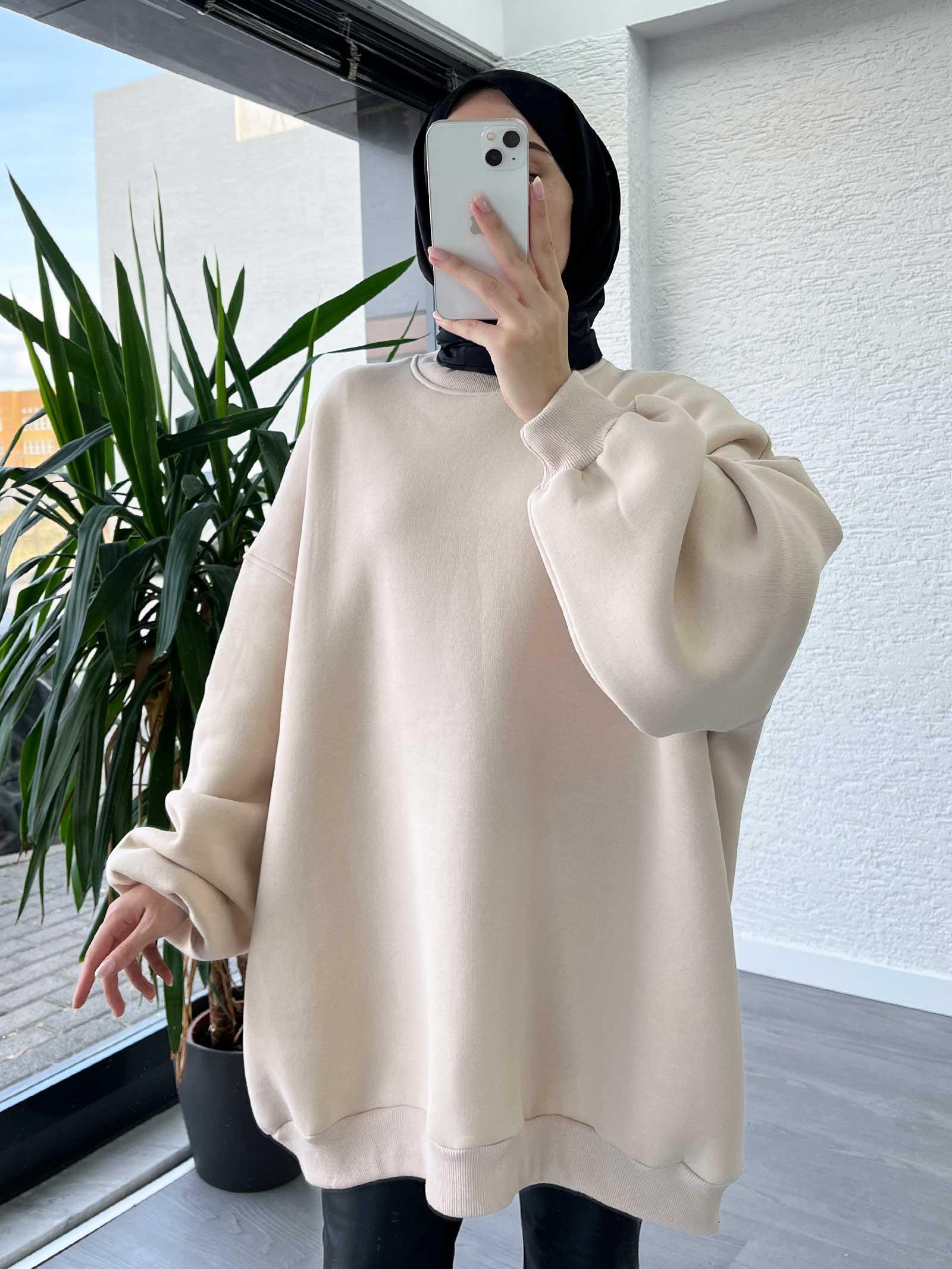 Krem Oversize Sweat