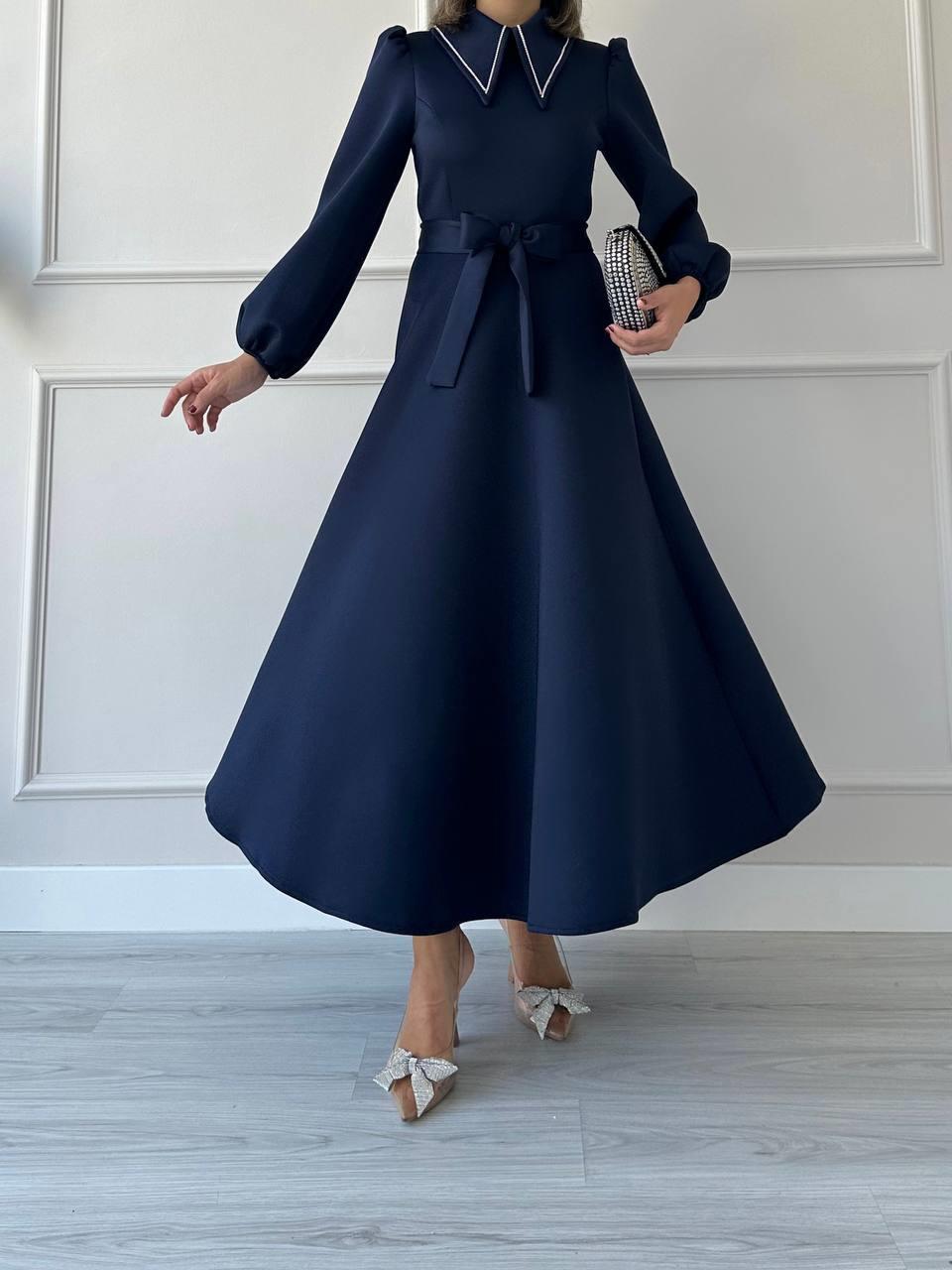 Laci Gömlek Yaka Linda Elbise