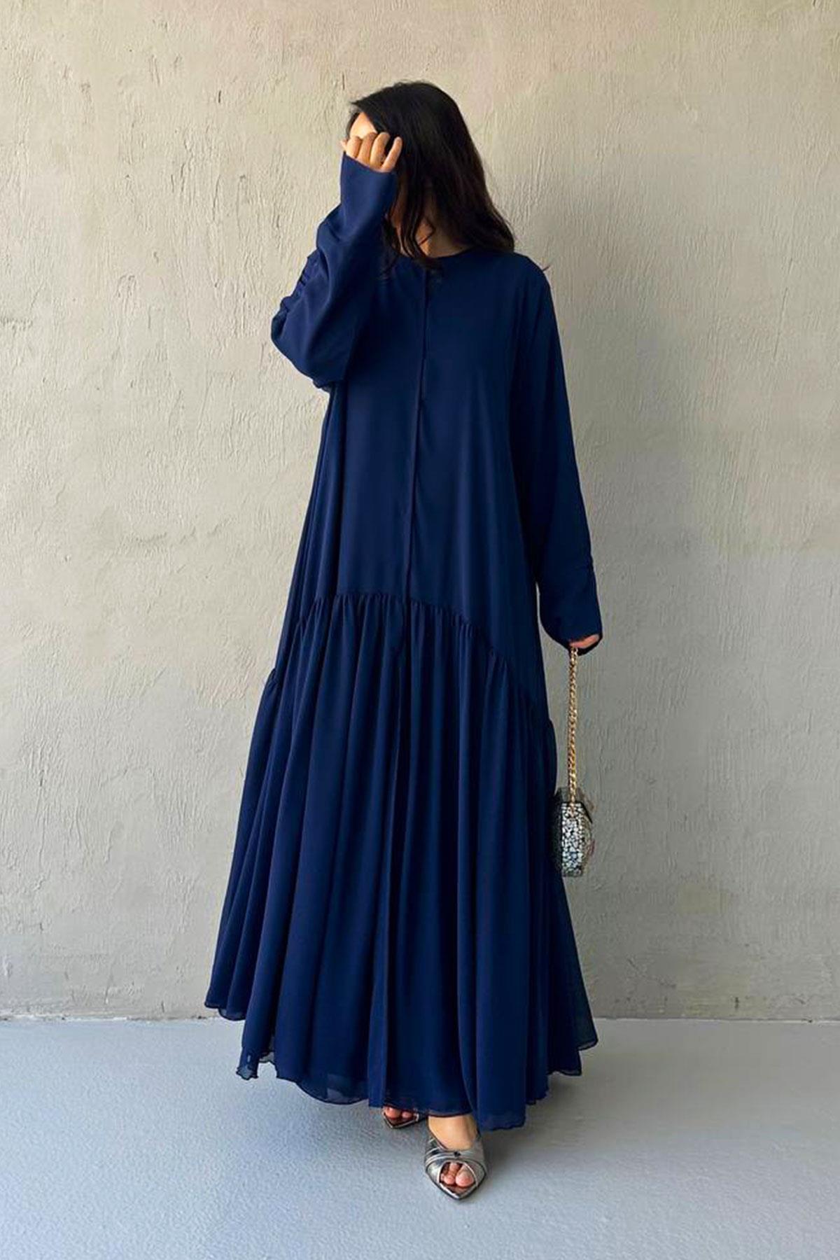 Liva Şifon Abaya -Lacivert