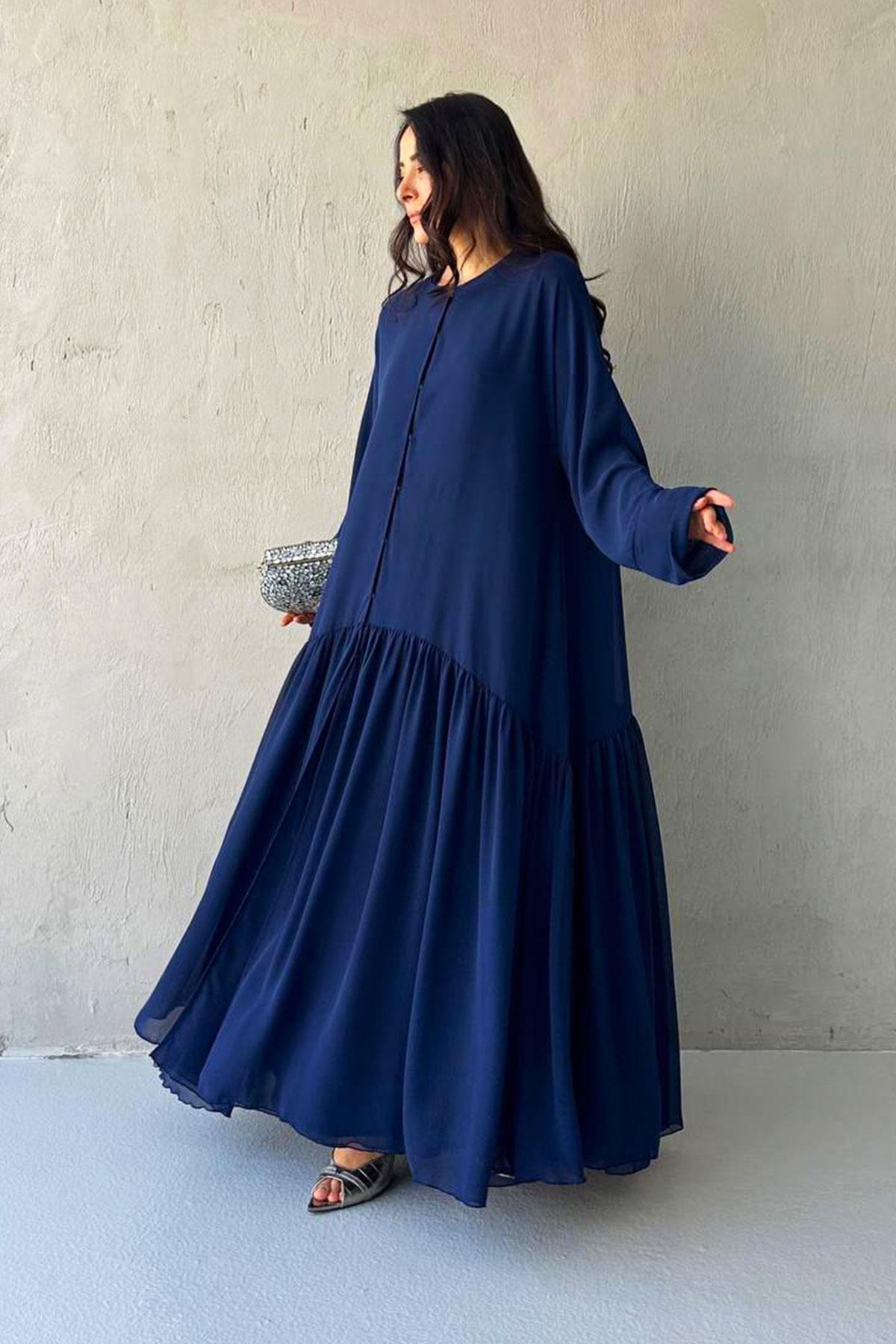 Liva Şifon Abaya -Lacivert