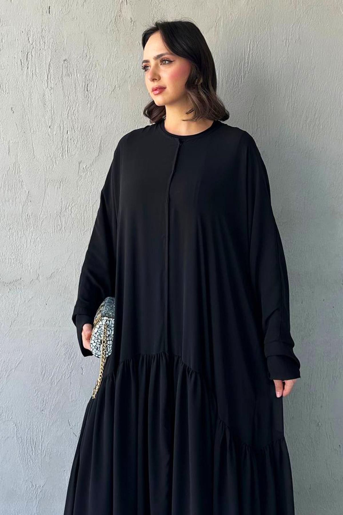 Liva Şifon Abaya -Siyah