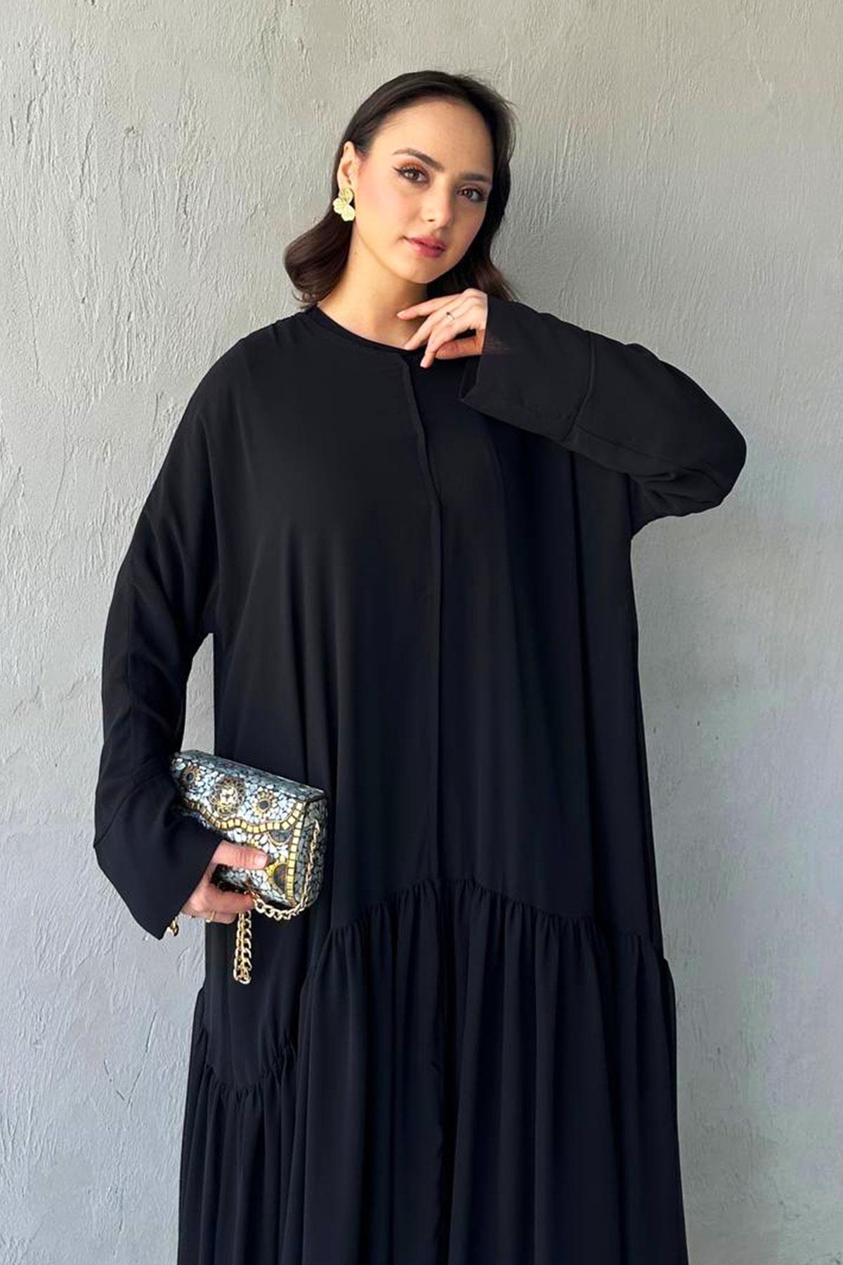 Liva Şifon Abaya -Siyah