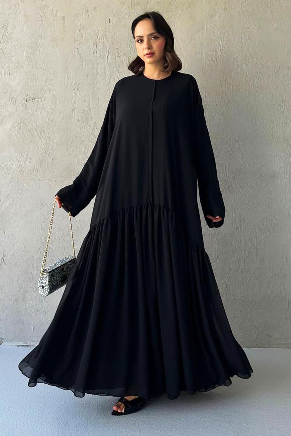 Liva Şifon Abaya -Siyah