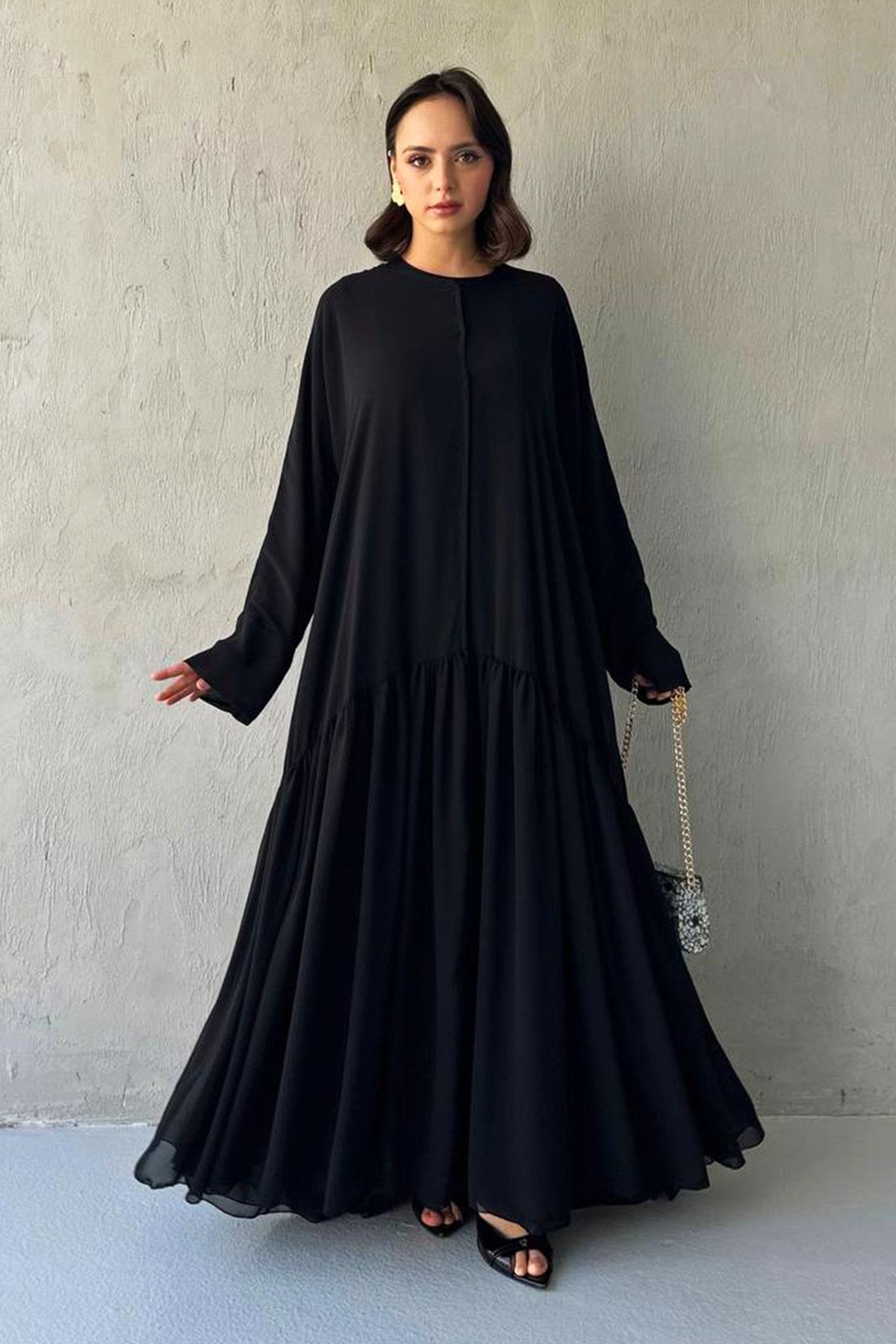 Liva Şifon Abaya -Siyah