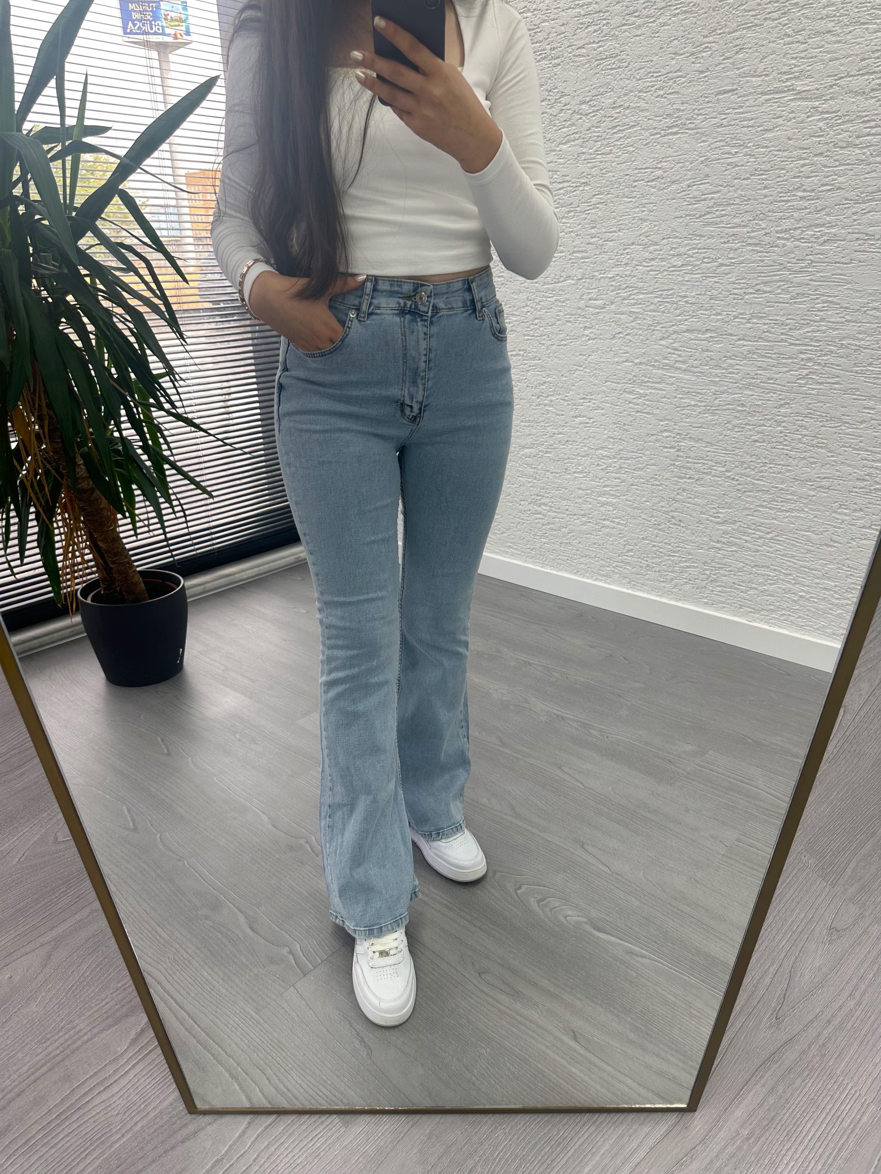 Mavi İspanyol Paça Jean Pantolon