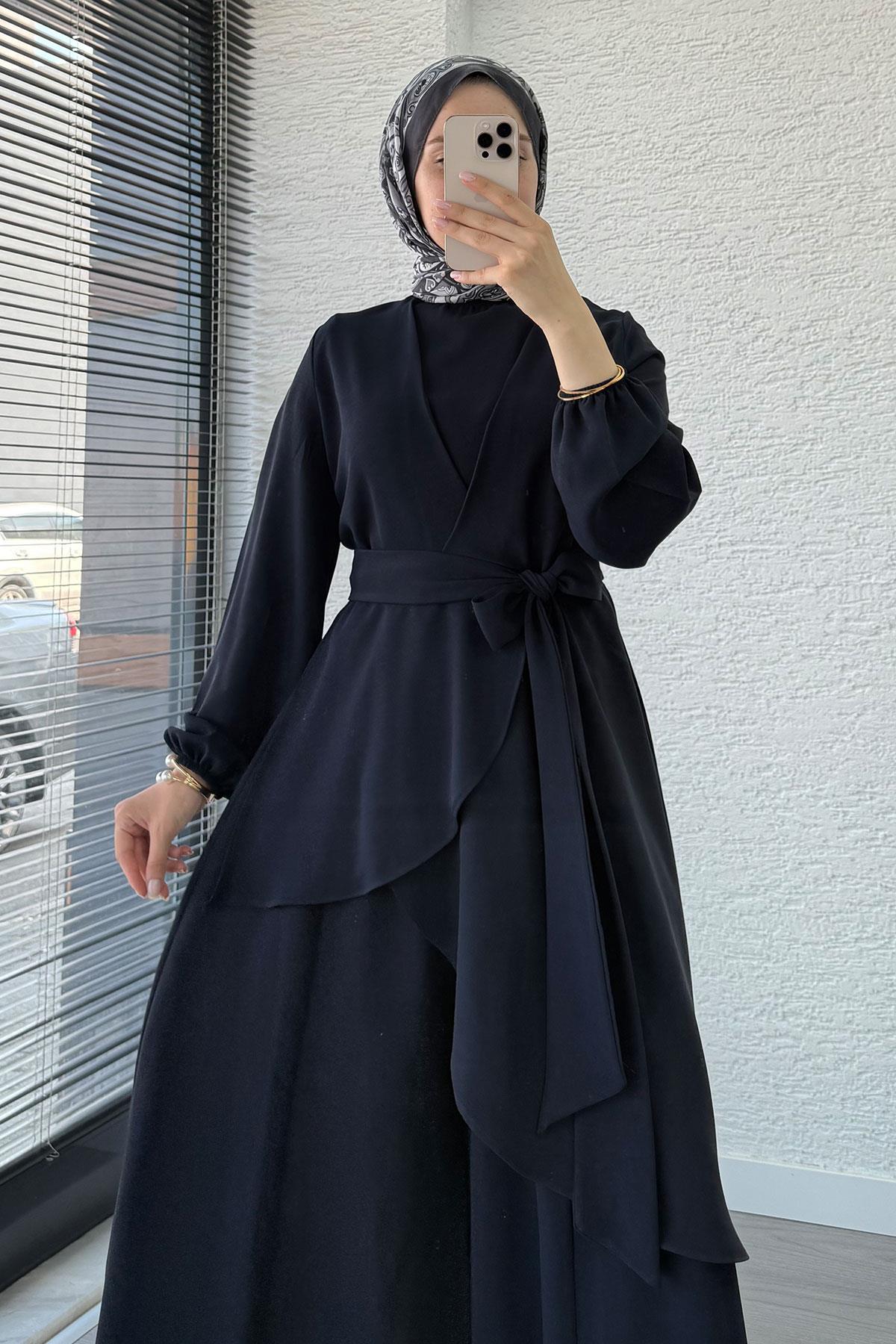 Nora Asimetrik Pantolonlu Takım – Lacivert