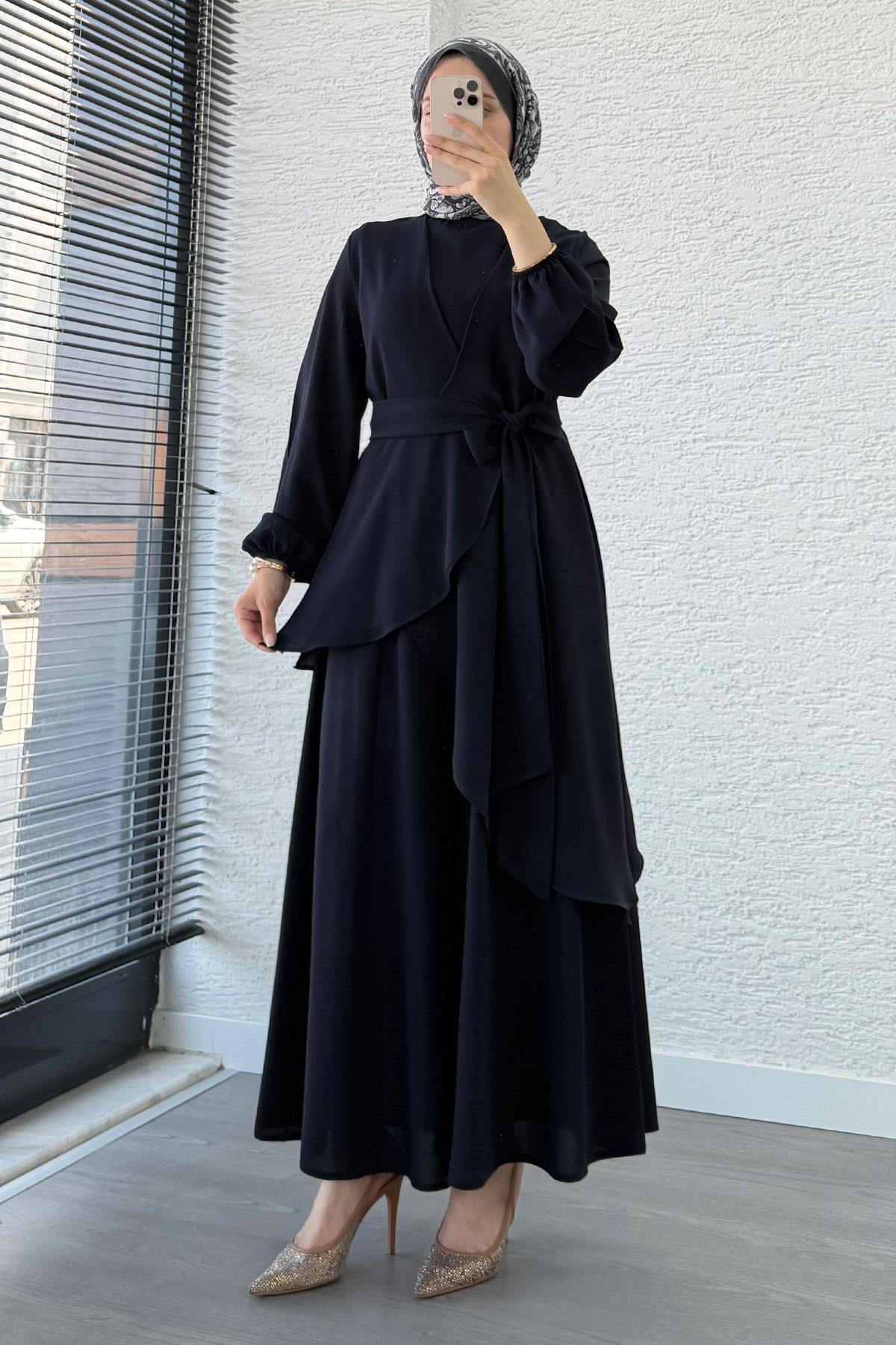 Nora Asimetrik Pantolonlu Takım – Lacivert