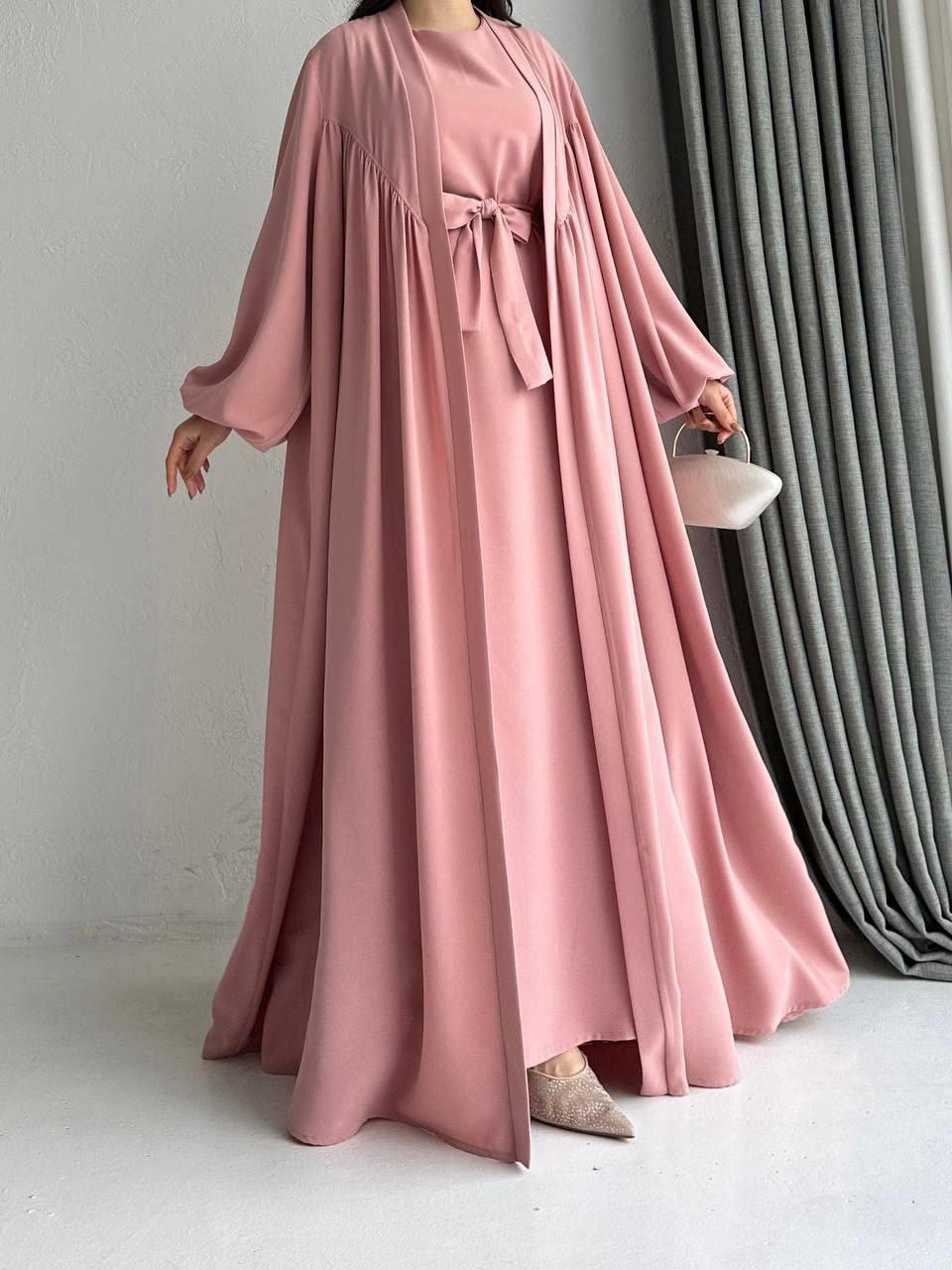 Pembe Alya Abaya Takım 