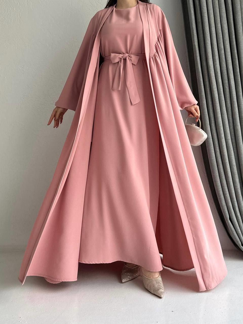 Pembe Alya Abaya Takım 