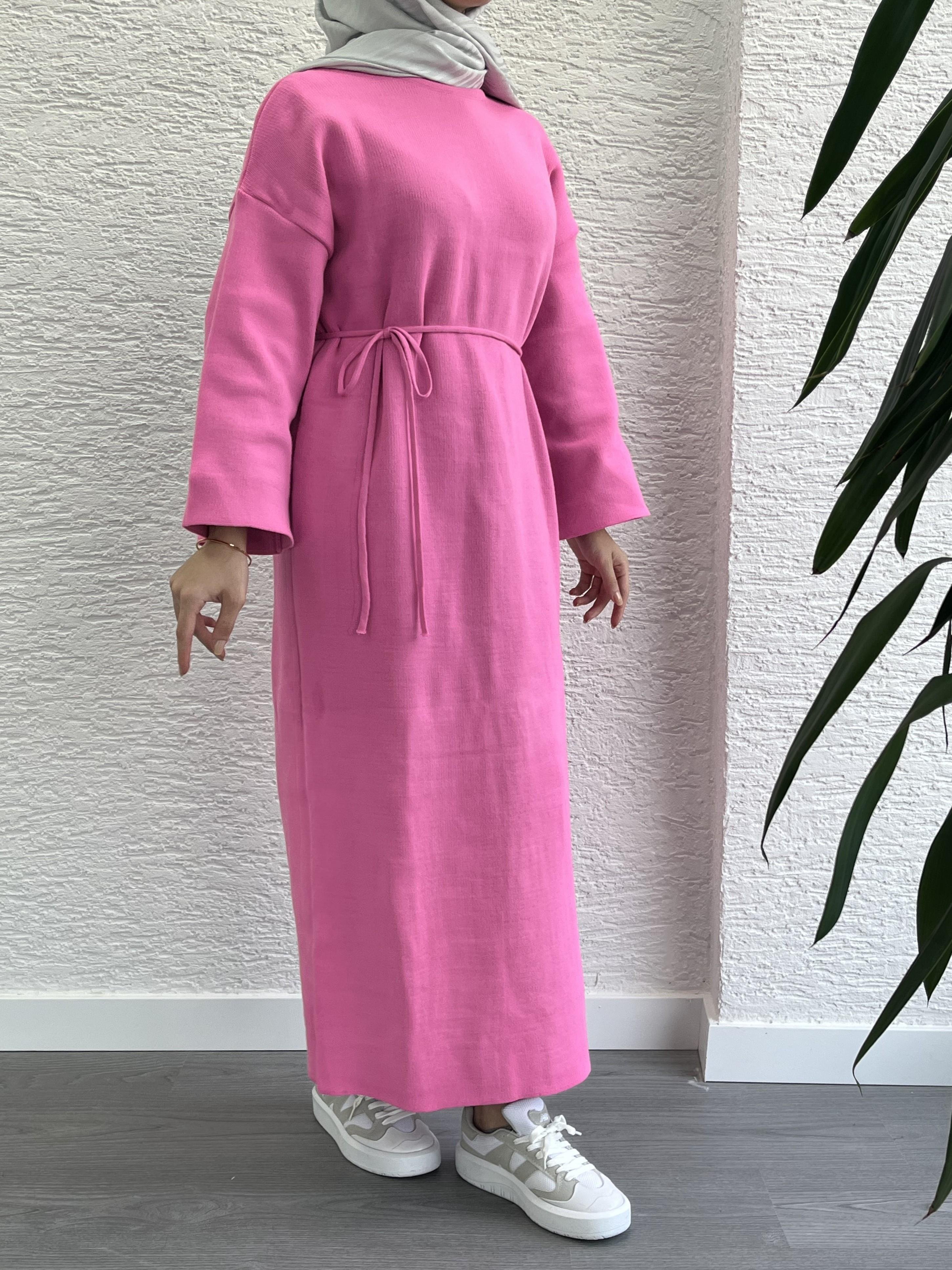 Pembe Amore Triko Elbise