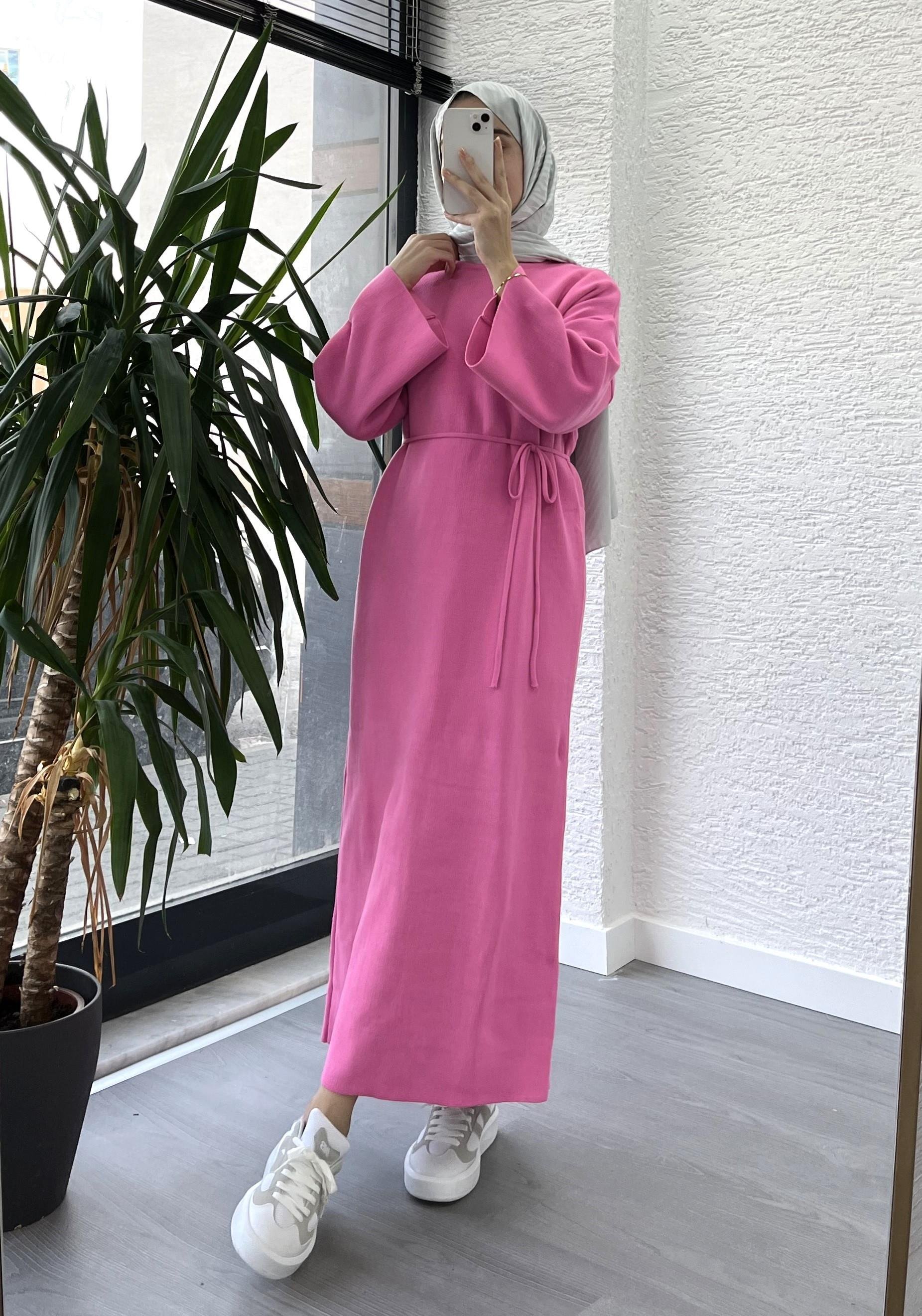 Pembe Amore Triko Elbise