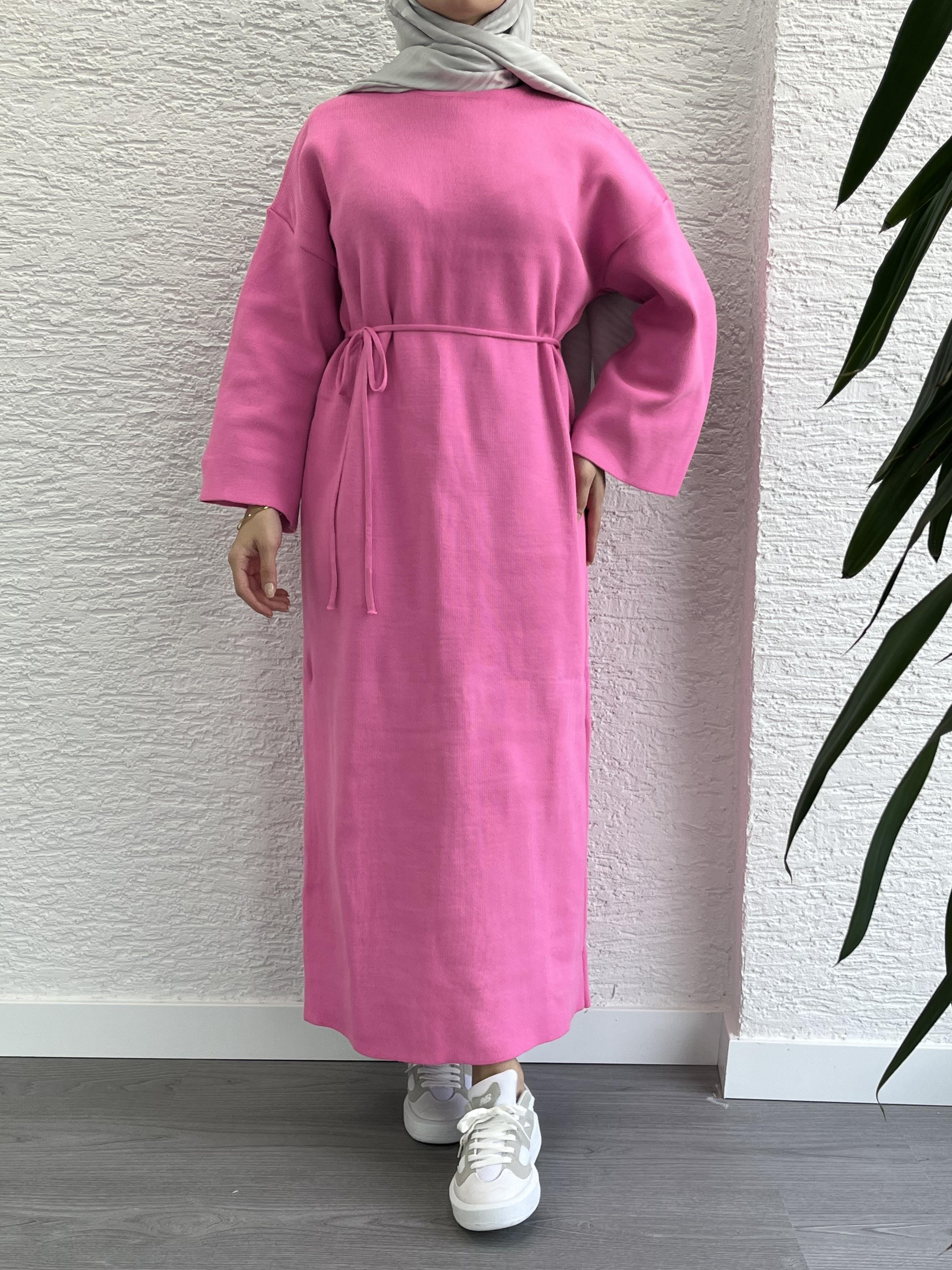 Pembe Amore Triko Elbise