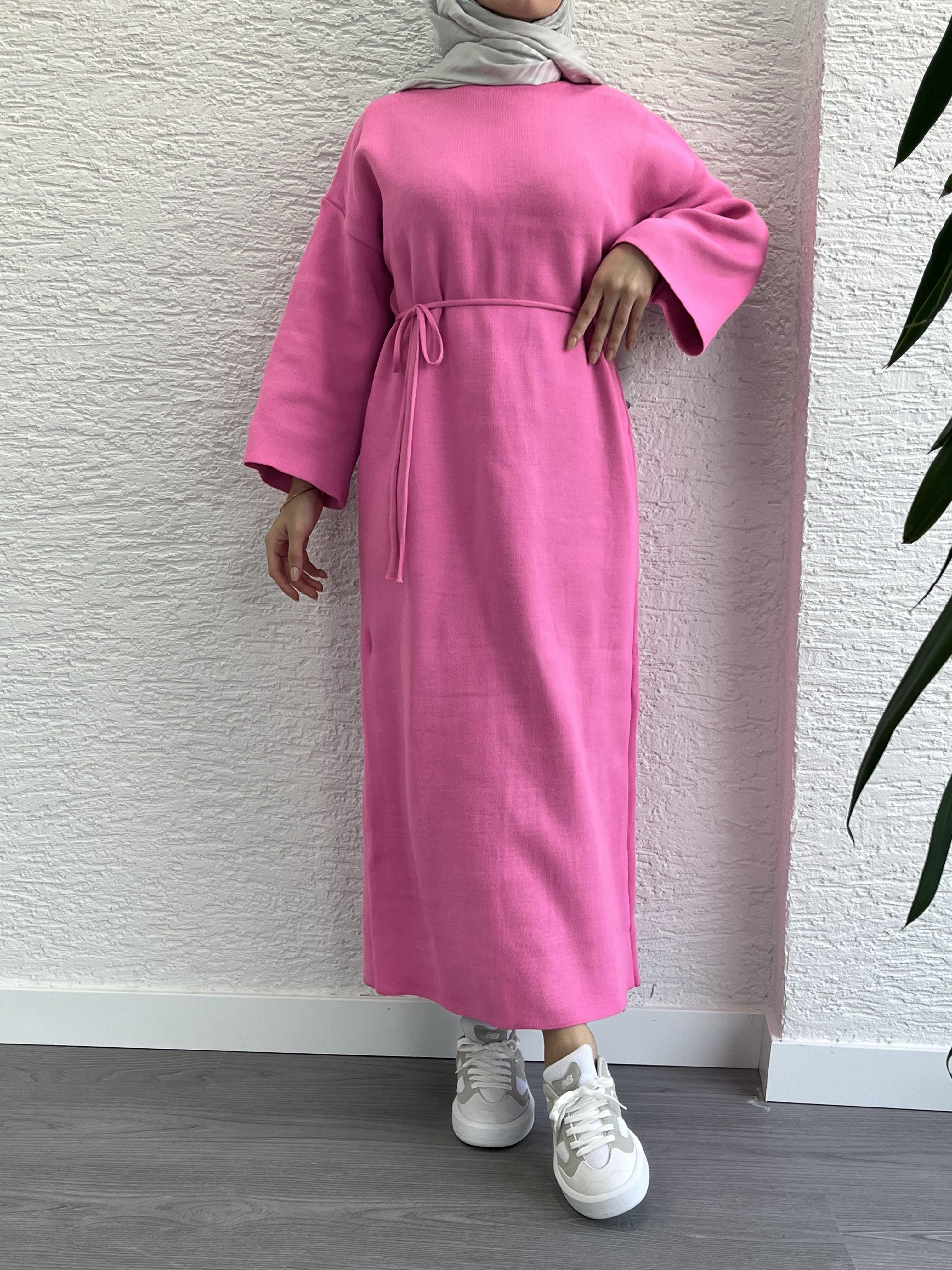 Pembe Amore Triko Elbise