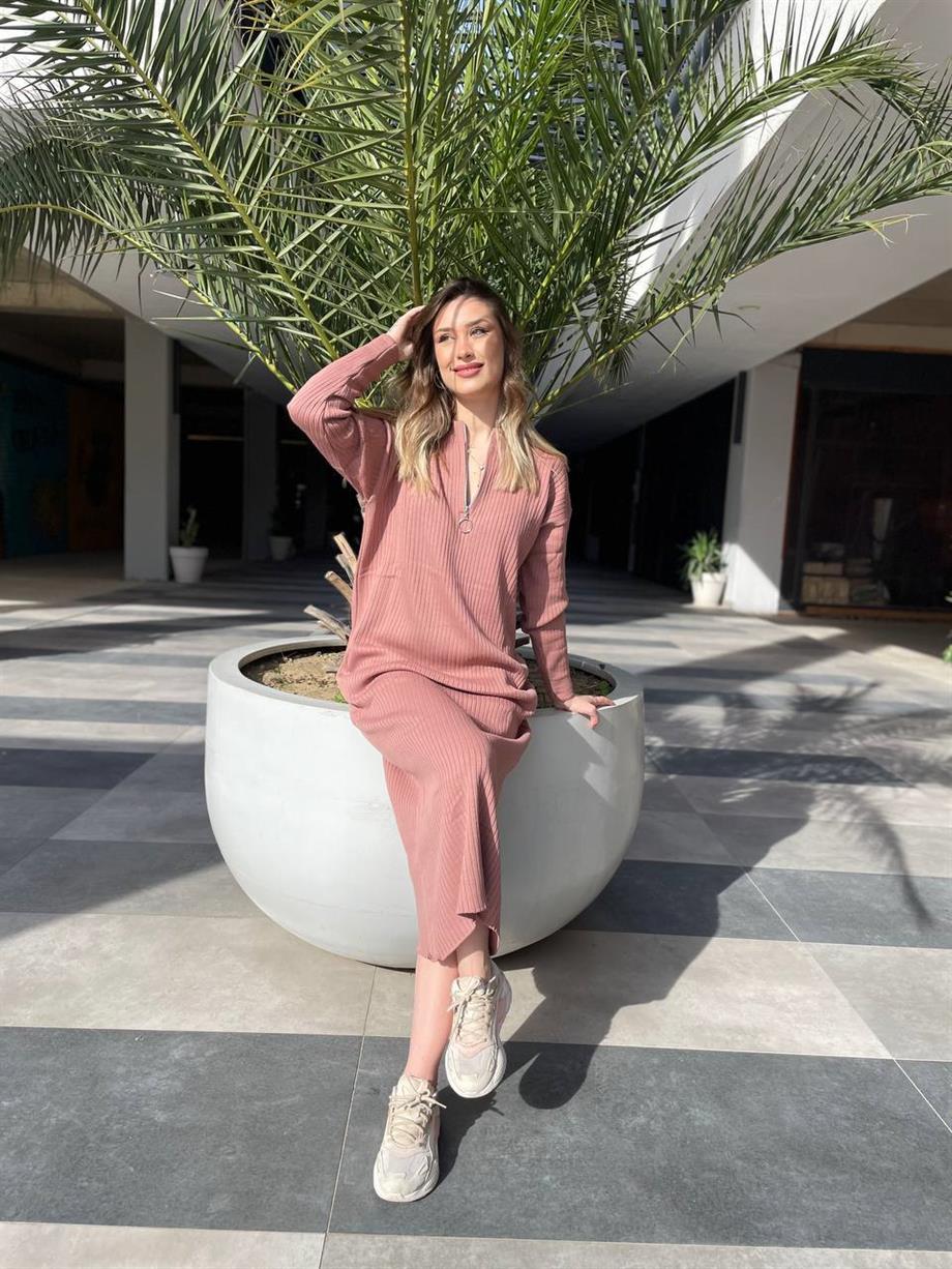 Pembe Triko Elbise 