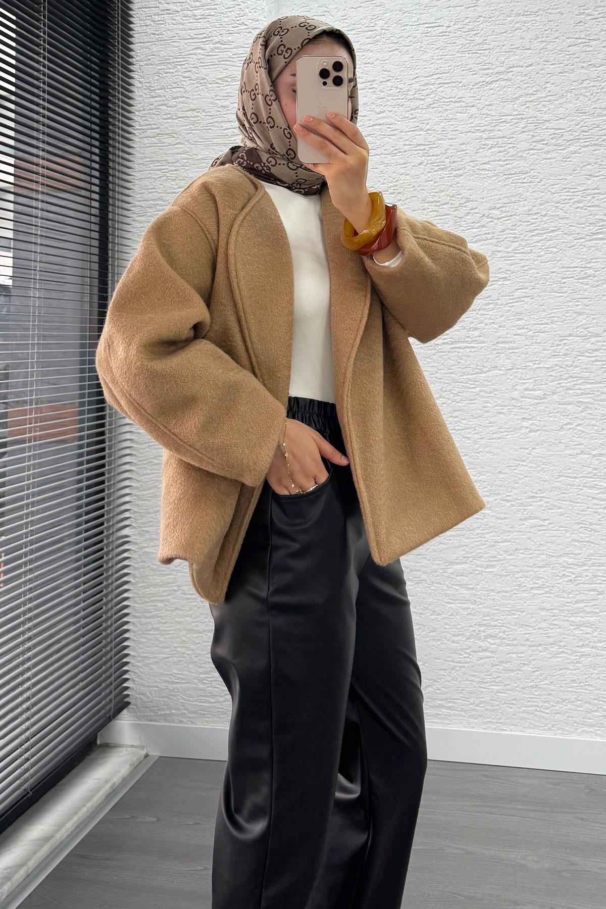 Premium Havuç Kesim Deri Pantolon – Siyah