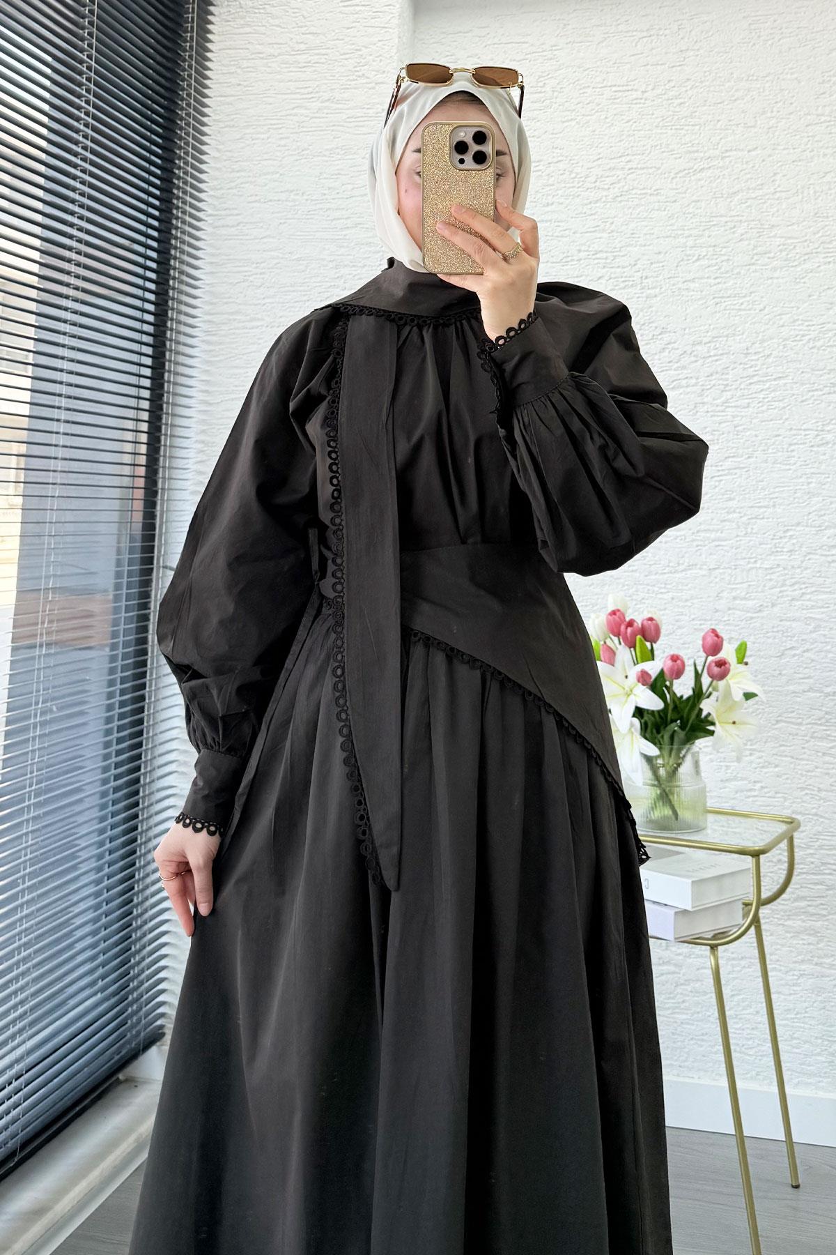 Premium MNK Model Poplin Etekli Takım – Kahverengi
