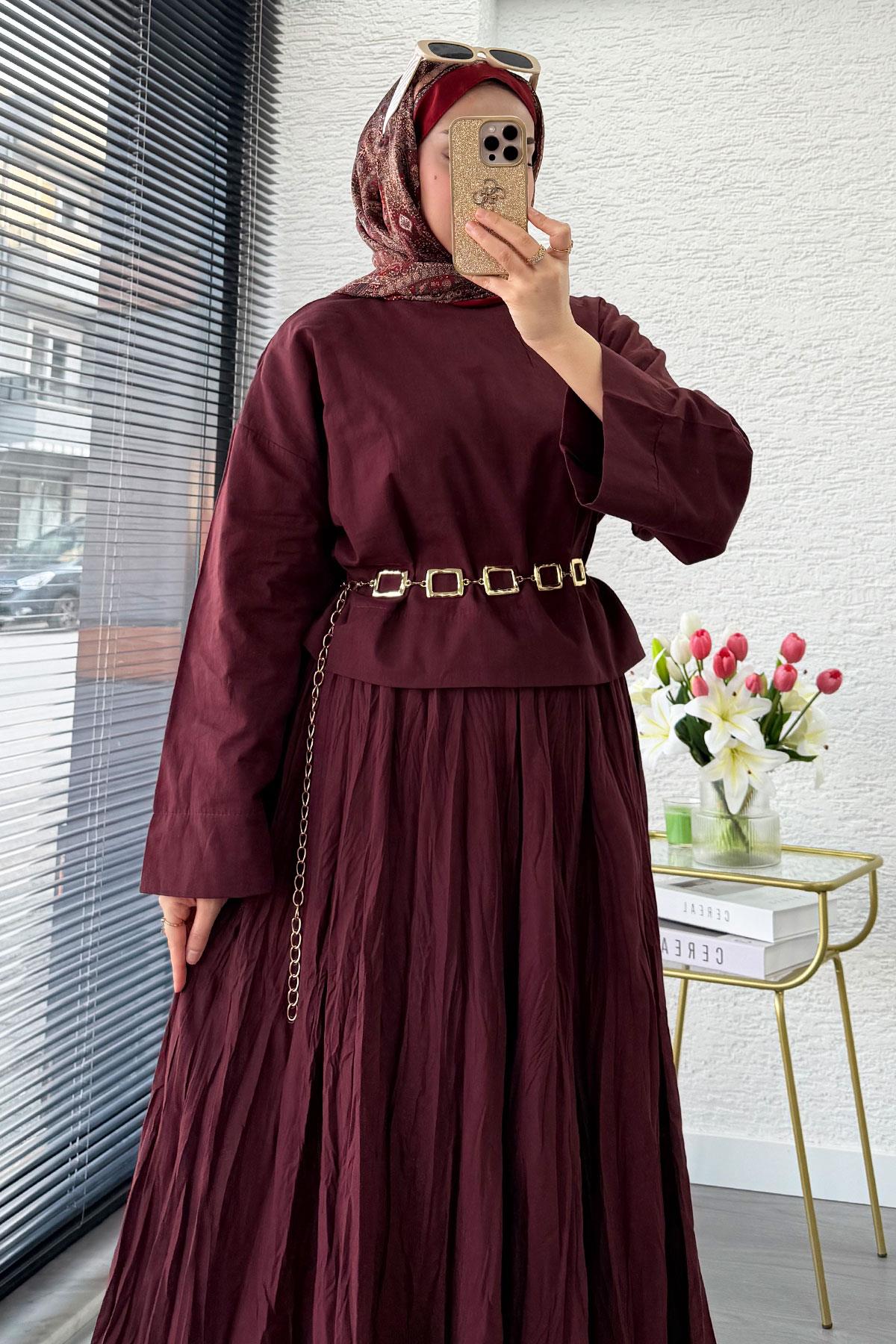 Premium Vual Crush Etekli İkili Takım – Bordo