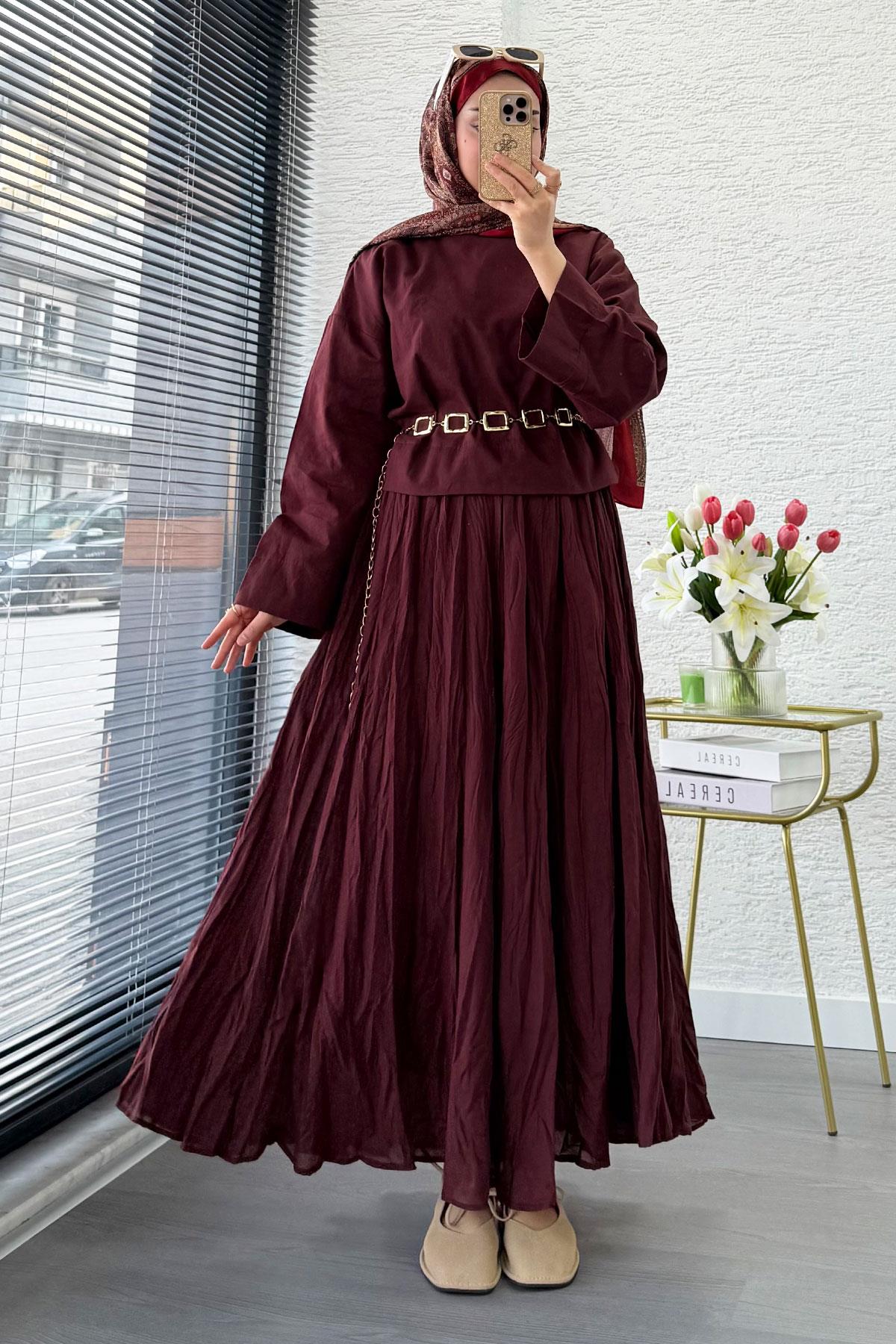 Premium Vual Crush Etekli İkili Takım – Bordo