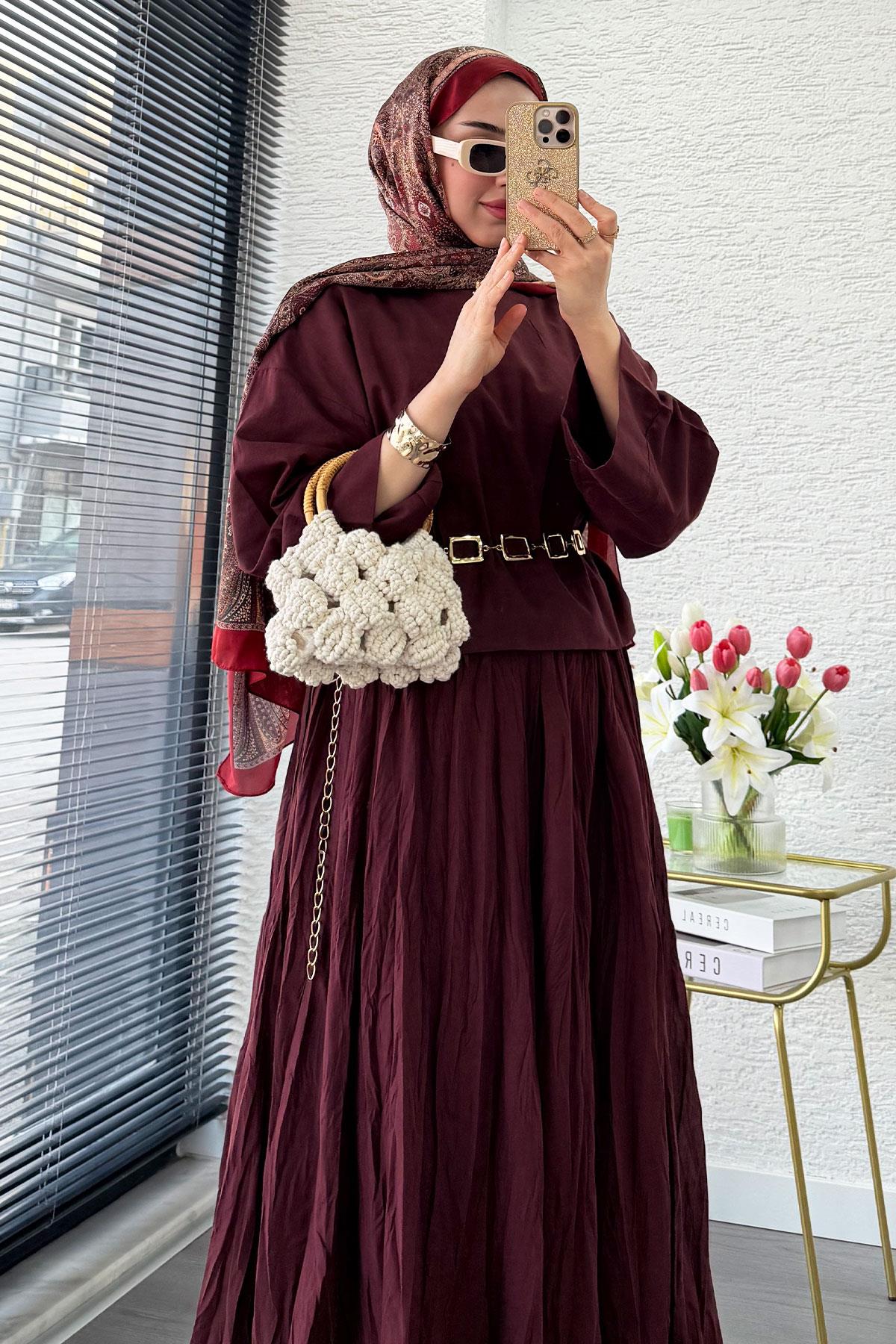 Premium Vual Crush Etekli İkili Takım – Bordo