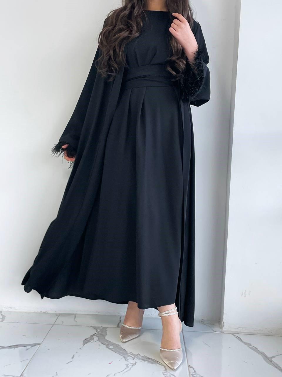 Siyah Ayla Abaya Takım