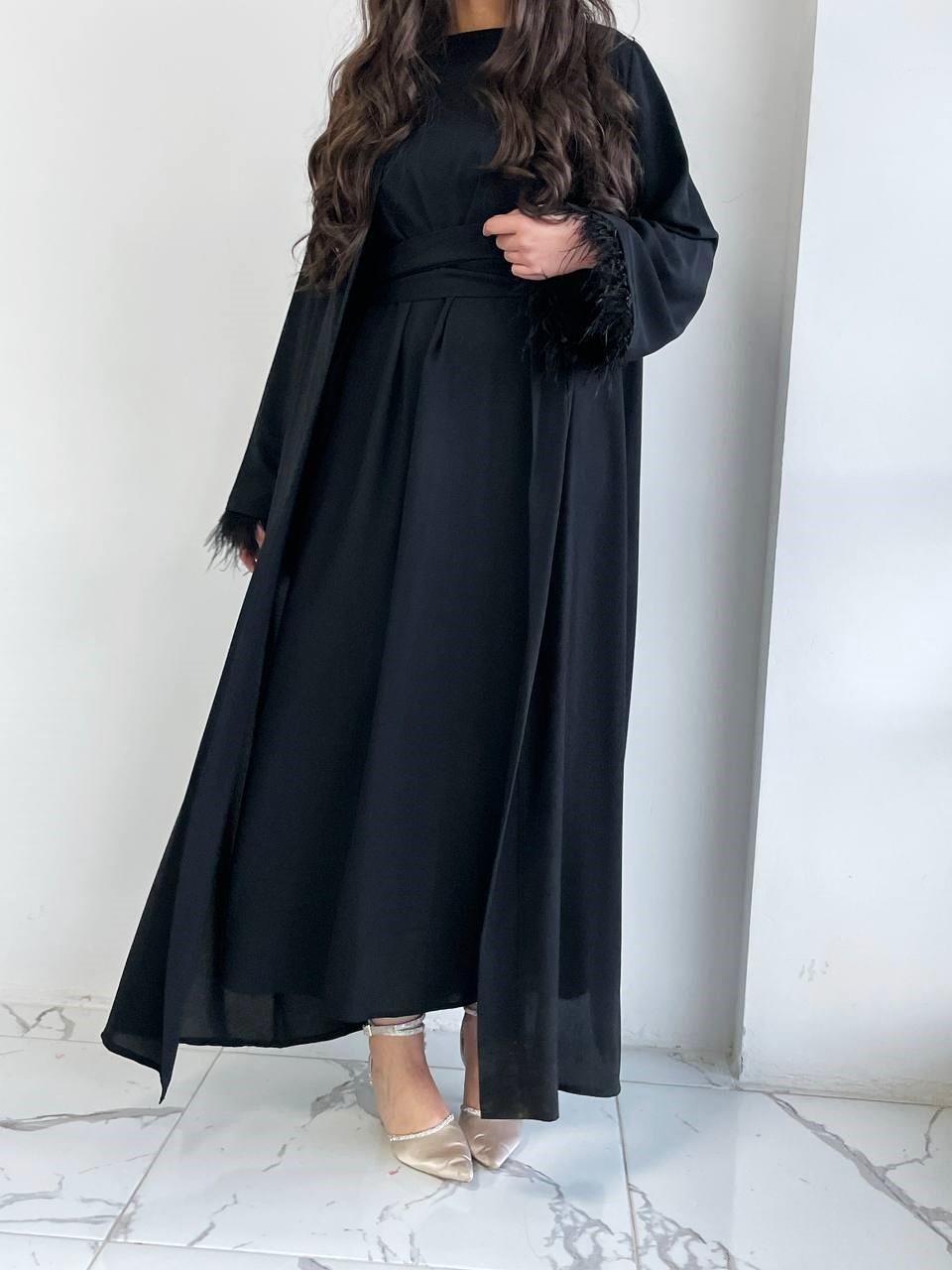 Siyah Ayla Abaya Takım