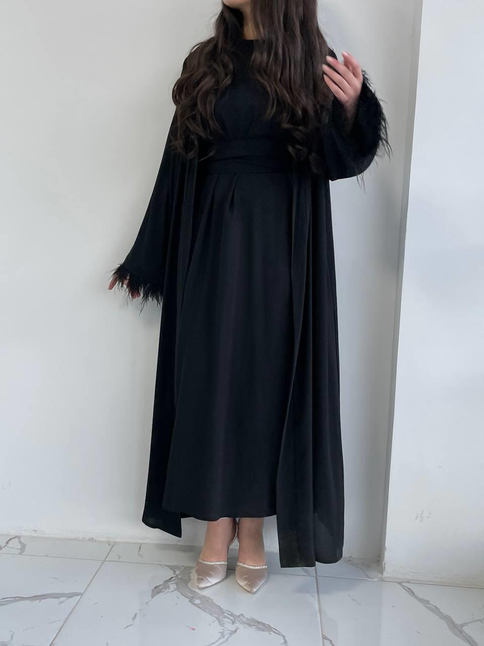 Siyah Ayla Abaya Takım