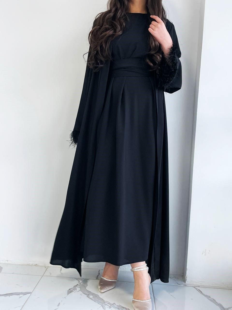 Siyah Ayla Abaya Takım